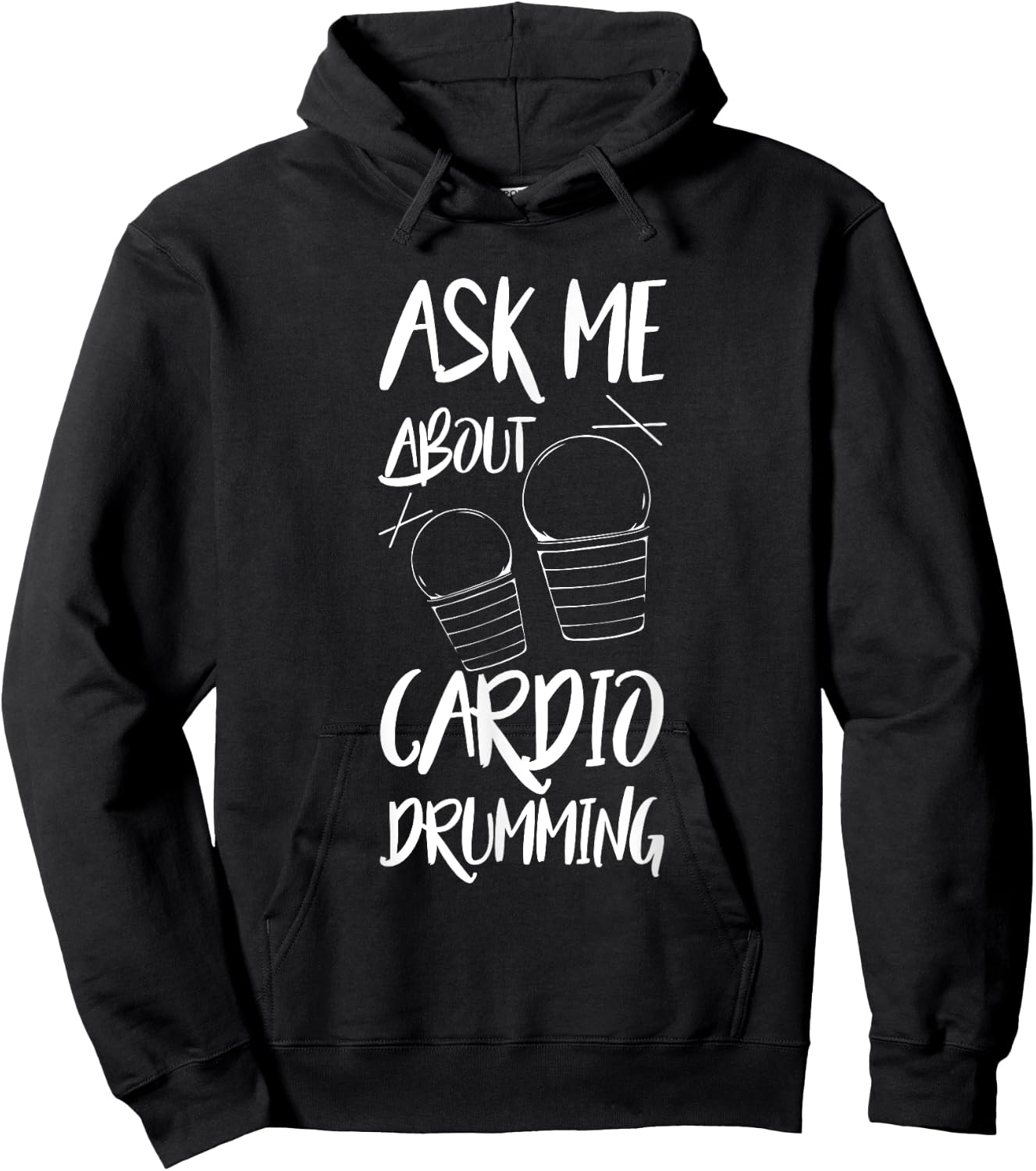 Cardio Drumming Gym Exercise Funny Fitness Class Workout Hoodie - Hoodie | Black