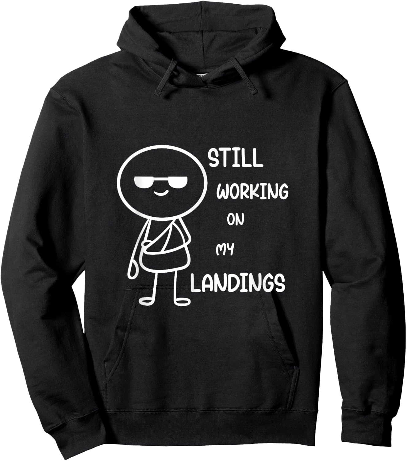 Still Working On My Landings Hoodie - Hoodie | Black