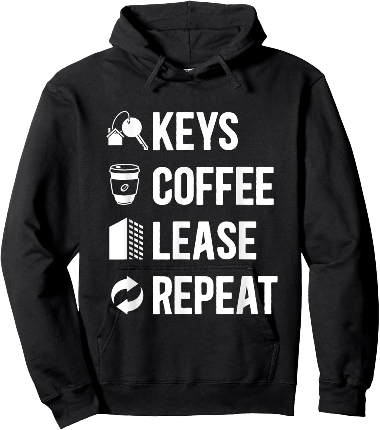 Keys Coffee Lease Repeat Property Management Hoodie - Hoodie | Black