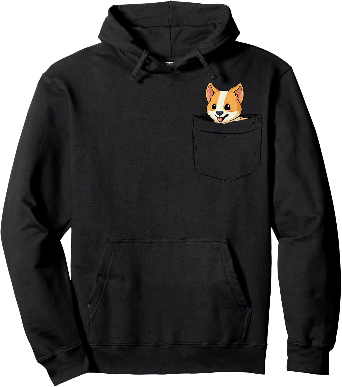 Cute Pocket Corgi, Boy Girl Funny Hoodie - Hoodie | Black