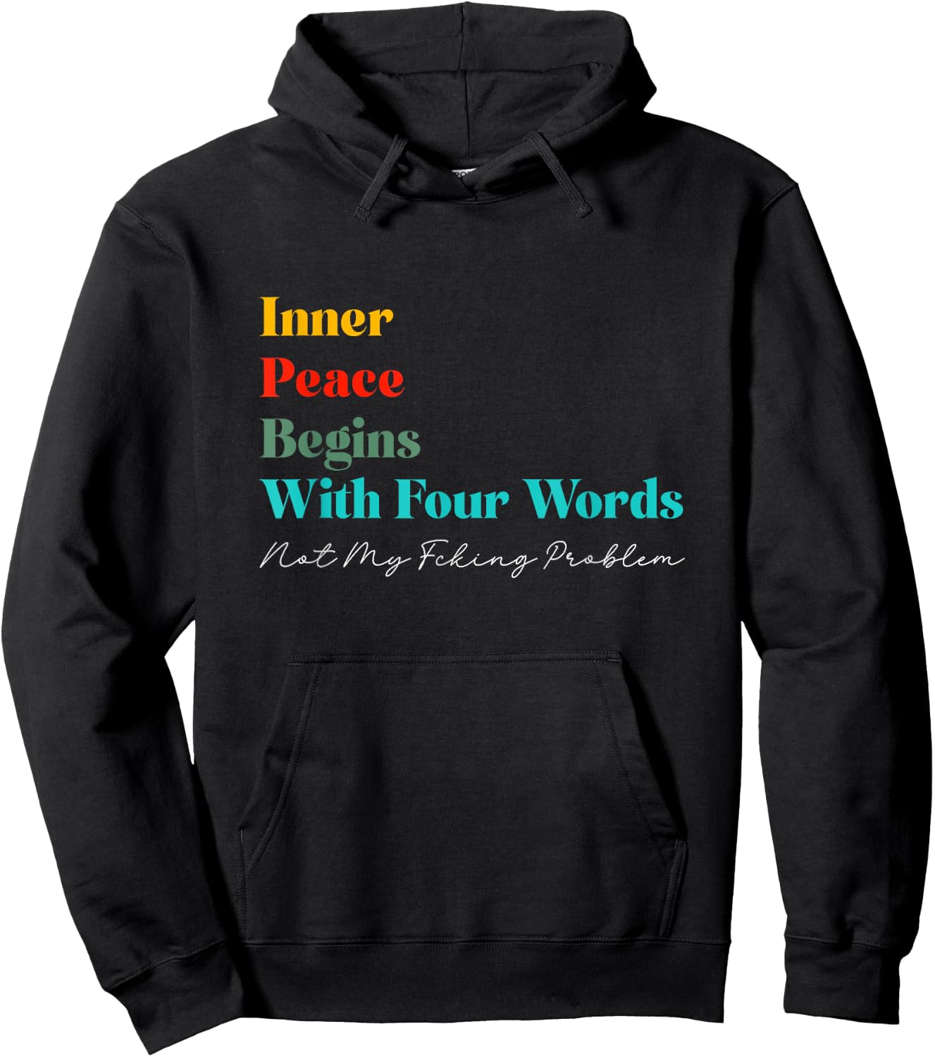 Inner Peace Begins with Four Words Meditate Zen Yogi Yogini Hoodie - Hoodie | Black