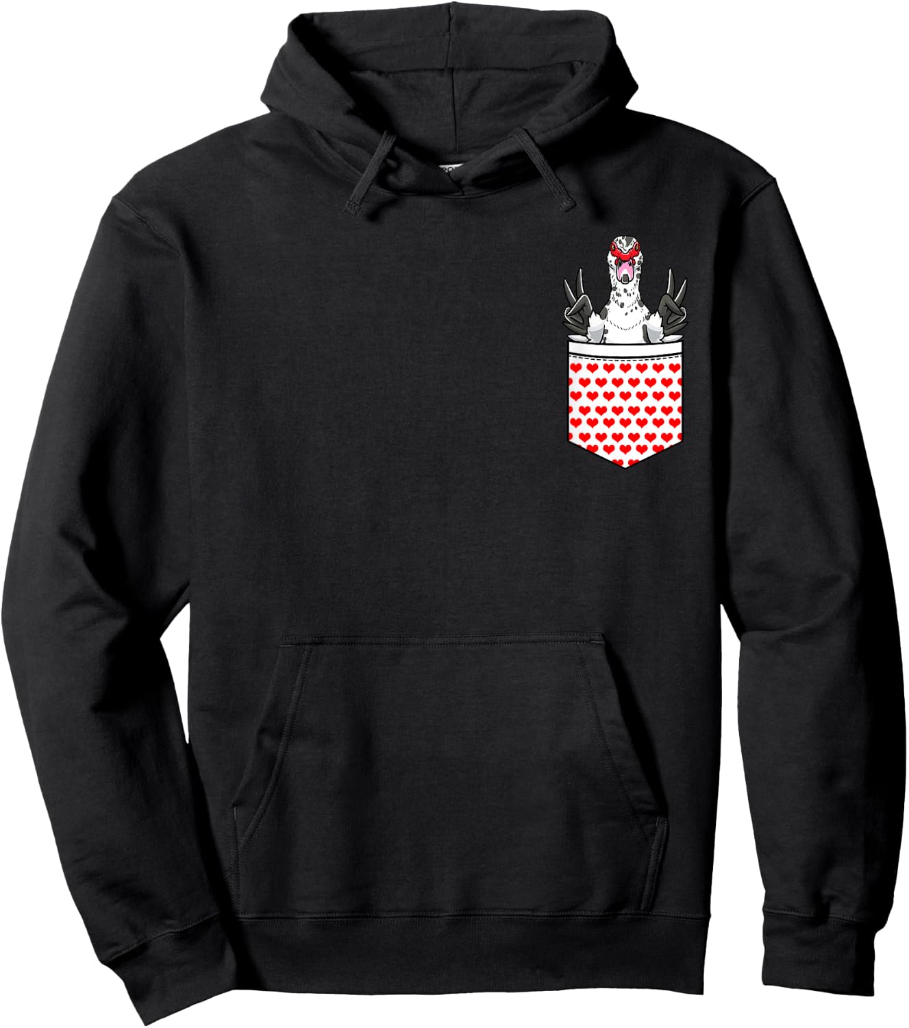 Funny Muscovy Duck Pocket Design Hoodie - Hoodie | Black