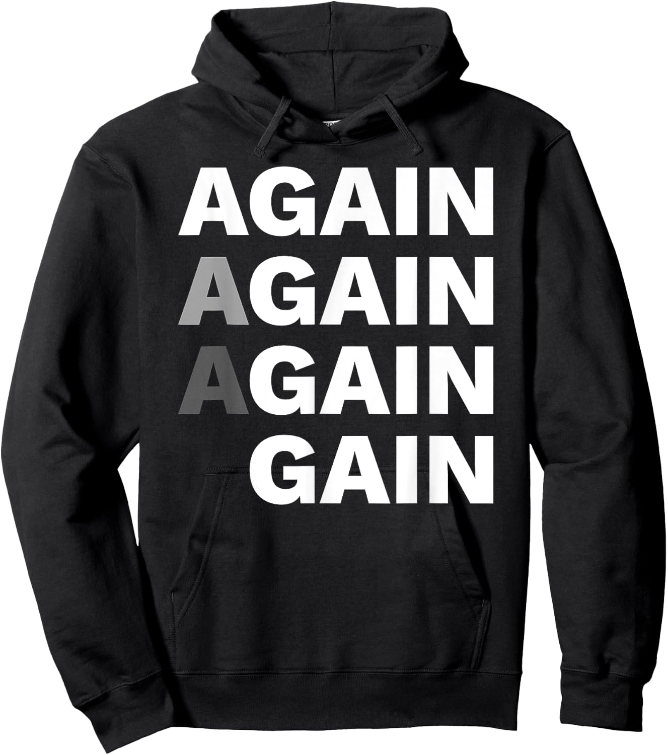 Again Gain Motivational Gym Workout Bodybuilding Fitness Hoodie - Hoodie | Black