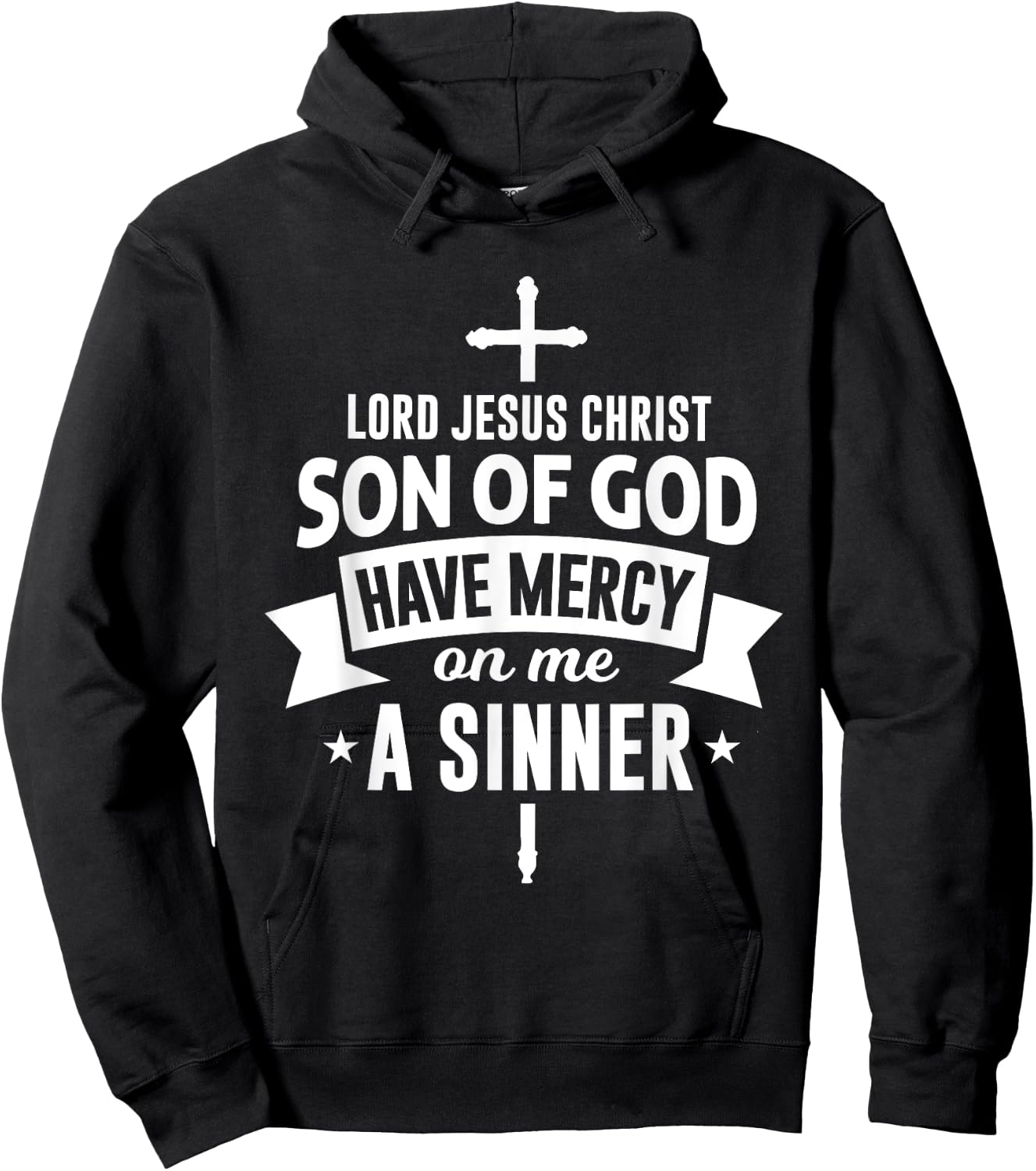 Jesus Prayer - Orthodox & Catholic Christian Crucifix Faith Hoodie - Hoodie | Black