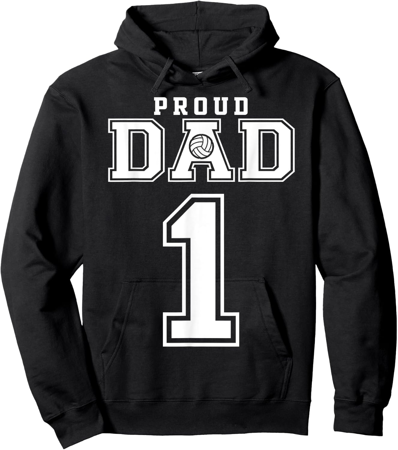 Custom Proud Volleyball Dad Number 1 Personalized Hoodie - Hoodie | Black