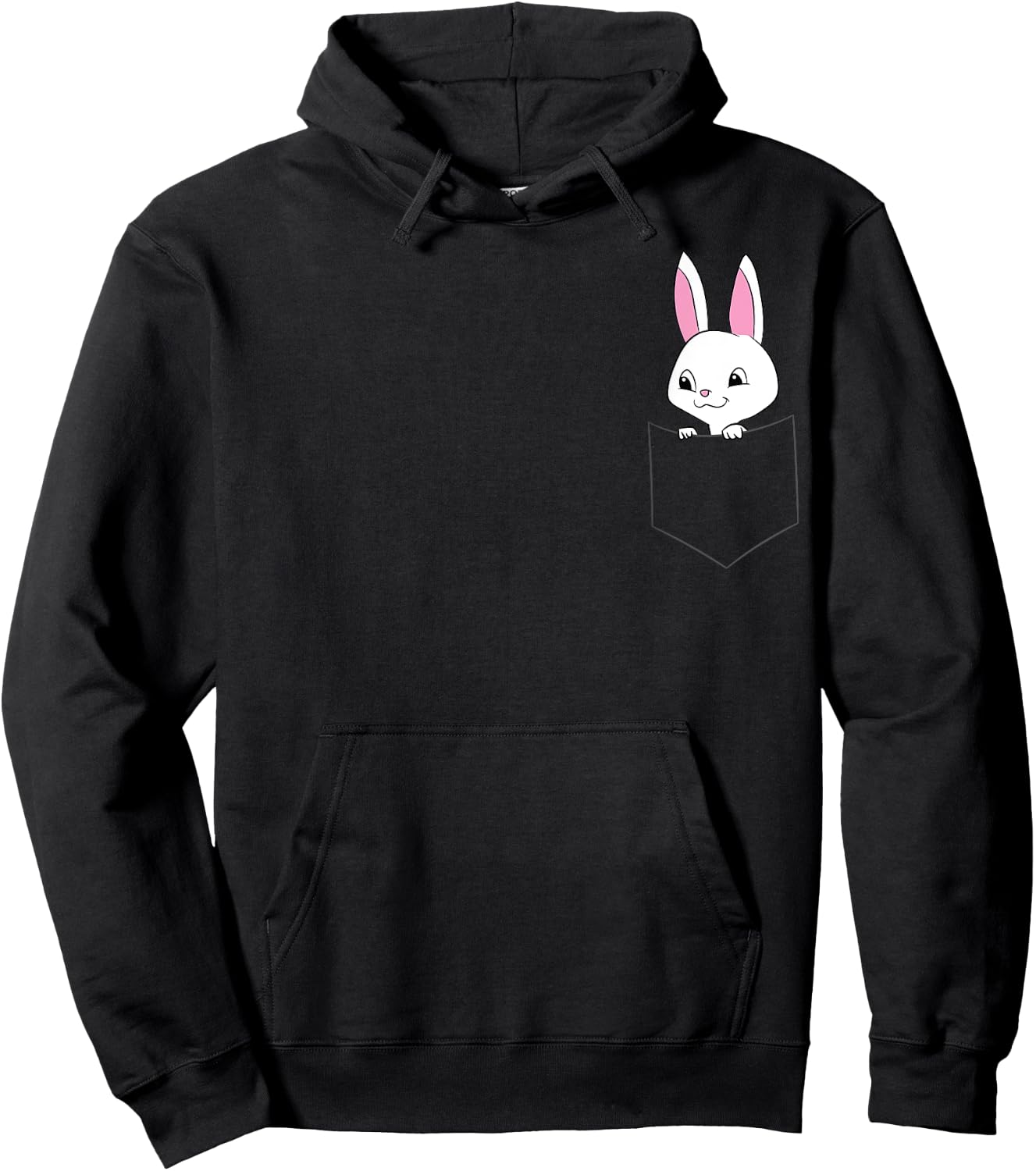 Cute Rabbit In A Pocket Funny Pocket Pet Bunny Hoodie - Hoodie | Black
