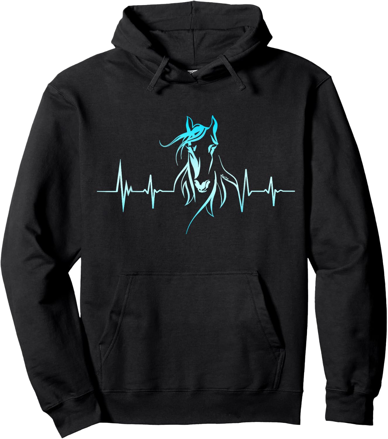 Horse Heartbeat Horse Lover Gifts Women Men Girls Teens Hoodie - Hoodie | Black