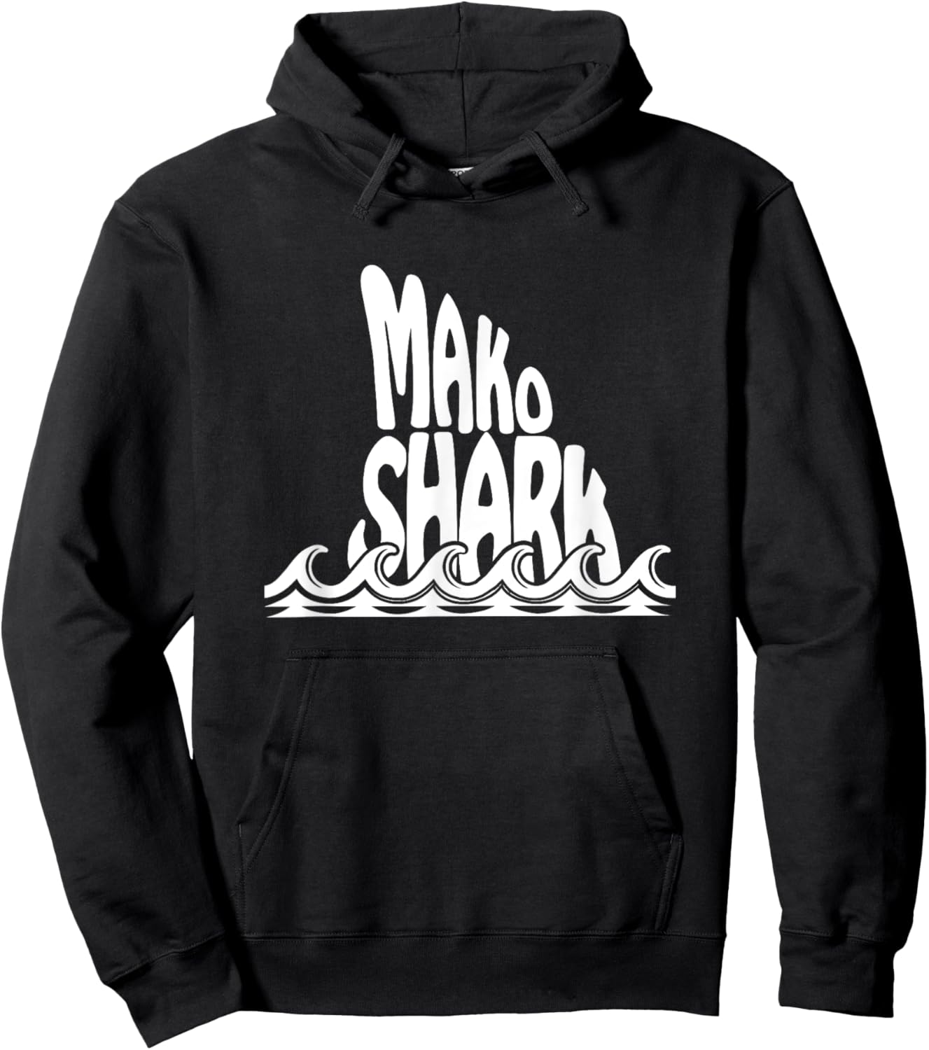 Mako Shark Fin Trendy Fishing Design Hoodie - Hoodie | Black