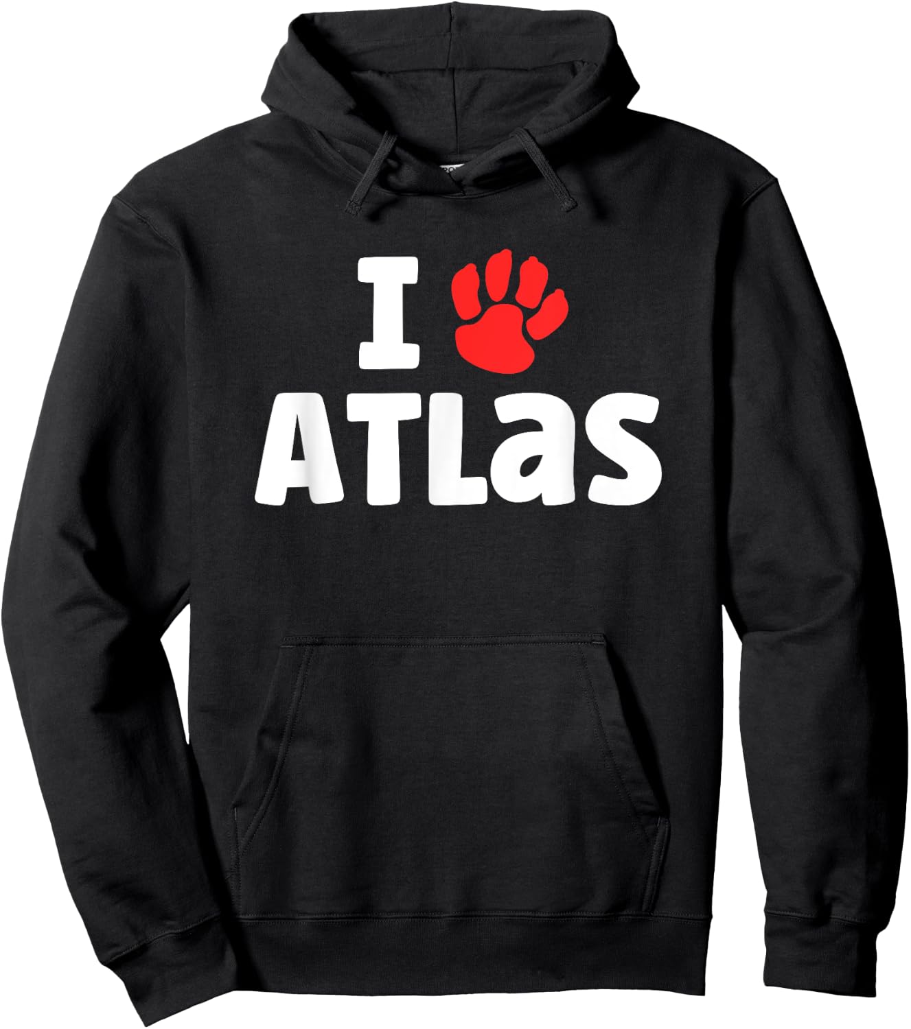 Dog Name Atlas Paw Love Cute Pet Owner Puppy Named Atlas Women Kids Hoodie - Hoodie | Black