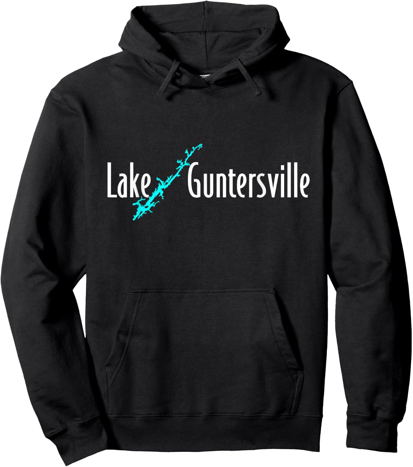 Minimalist Lake Guntersville - Alabama Hoodie - Hoodie | Black