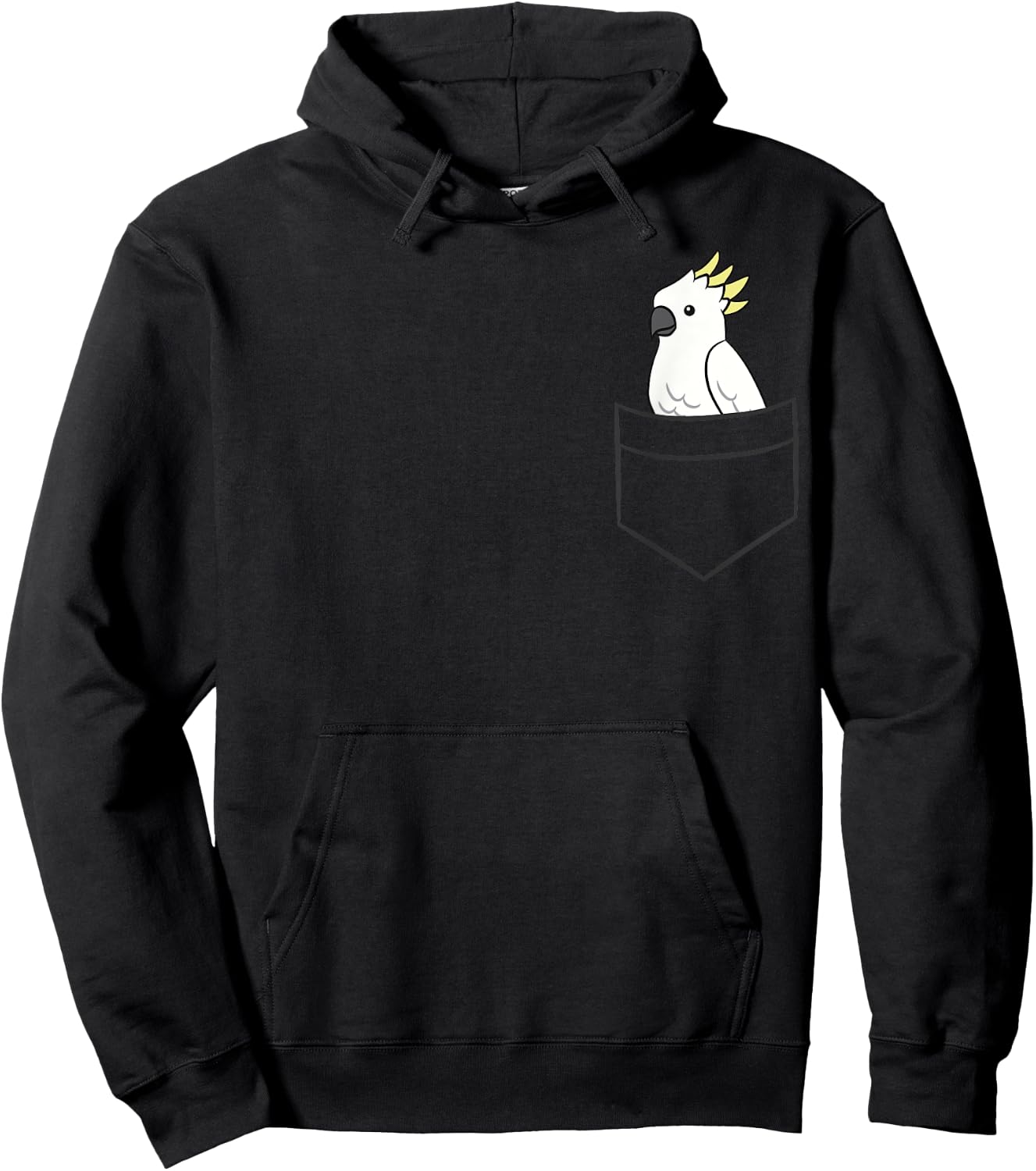 Cockatoo In The Pocket Cute Pocket Cockatoo Parrot Hoodie - Hoodie | Black