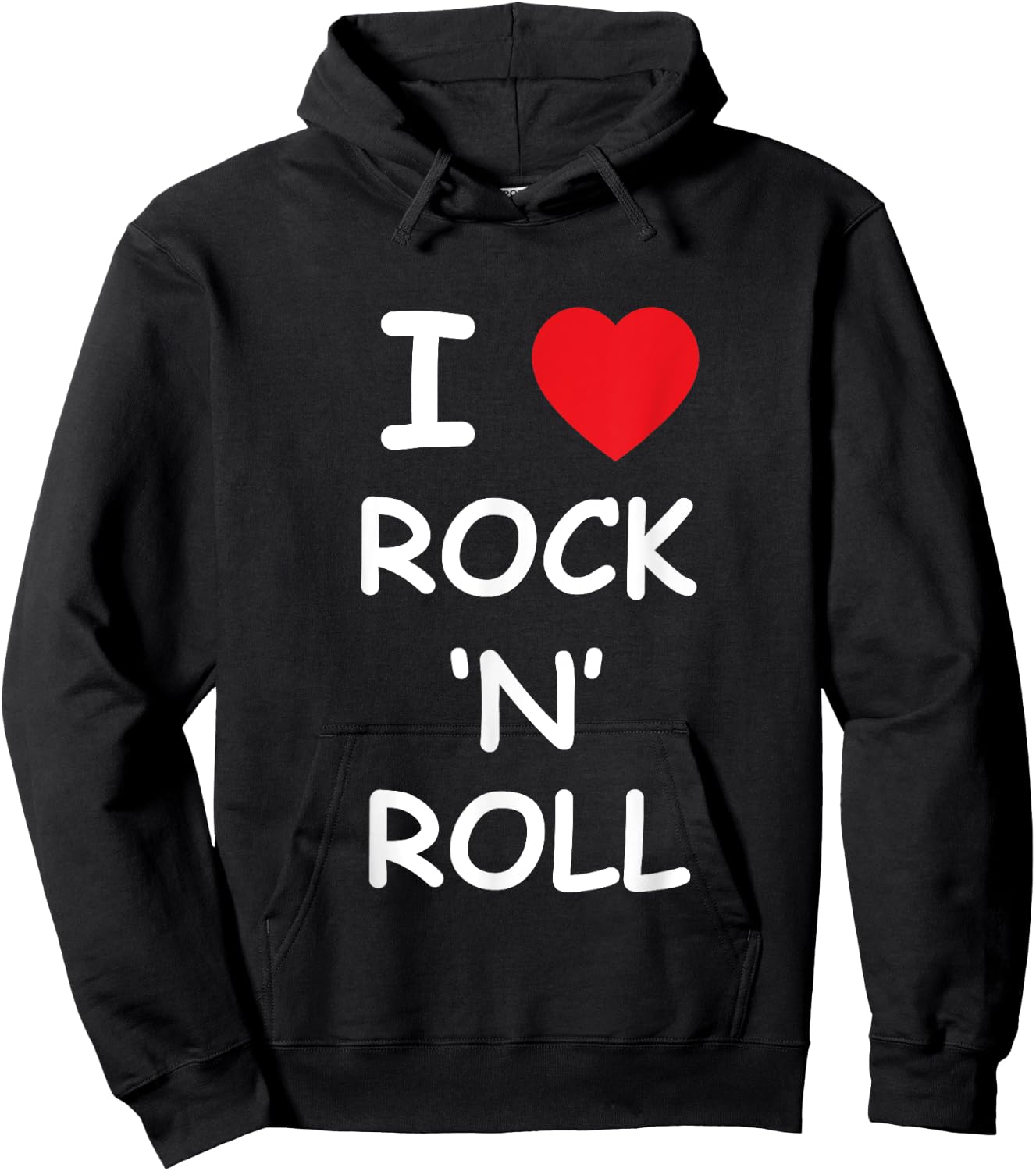 I Love Rock and Roll Music Lover Gift Vintage Retro Concert Hoodie - Hoodie | Black