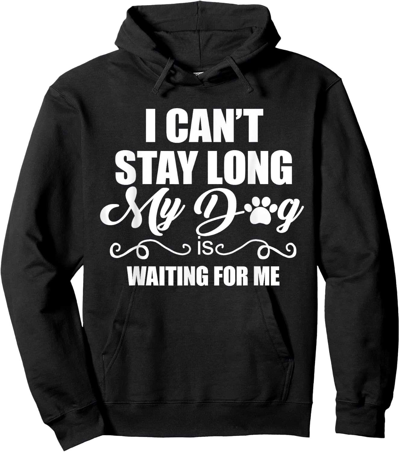 I Can't Stay Long. My Dog is Waiting For Me Funny Dog Lover Men Women Hoodie - Hoodie | Black