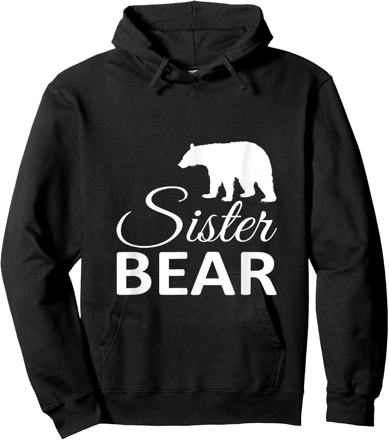 Sister Sibling Best Sister Bear Protective Sister Hoodie - Hoodie | Black