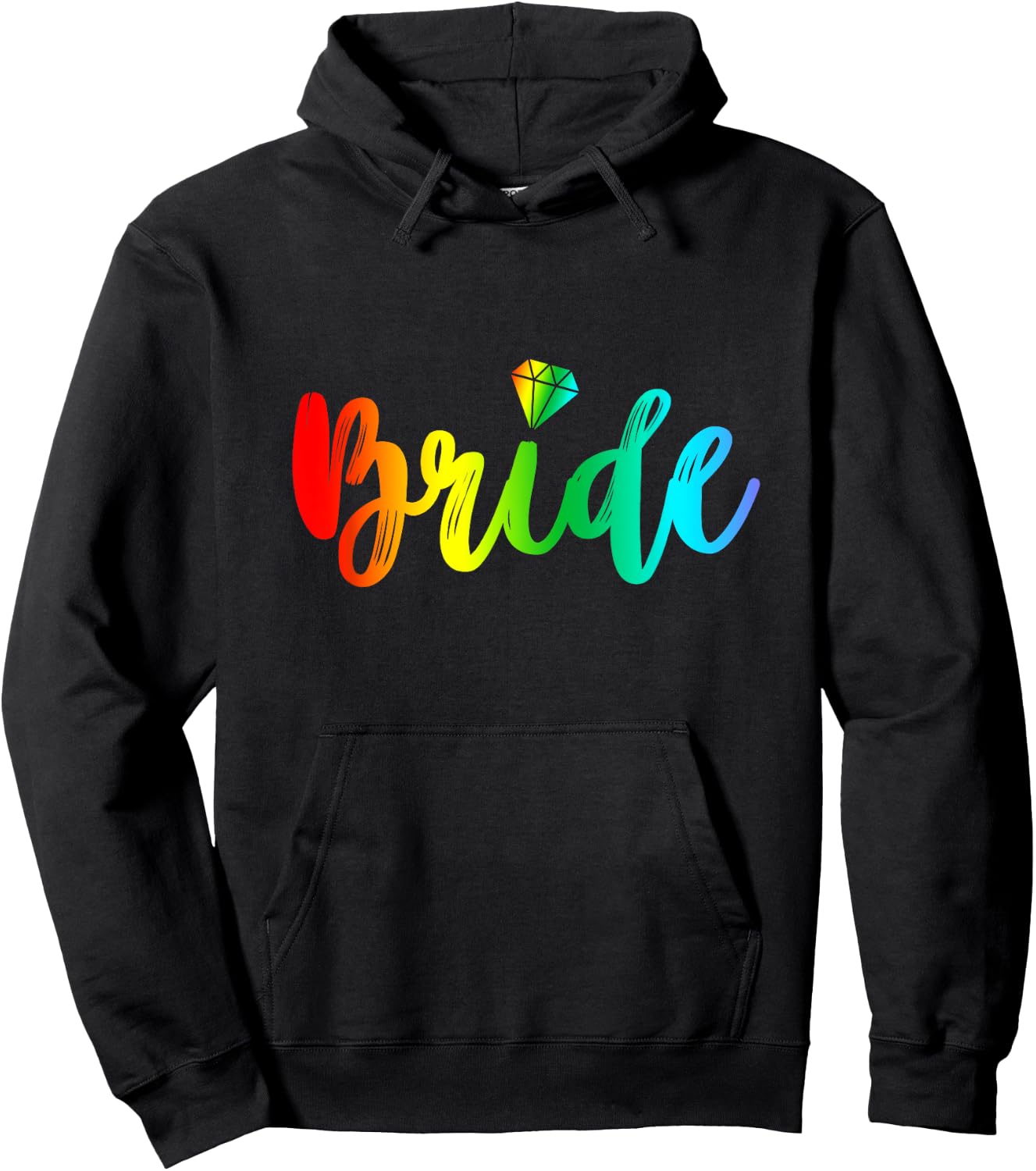 Bachelorette Gay Bride Shirt Rainbow Pride Engaged Party Hoodie - Hoodie | Black