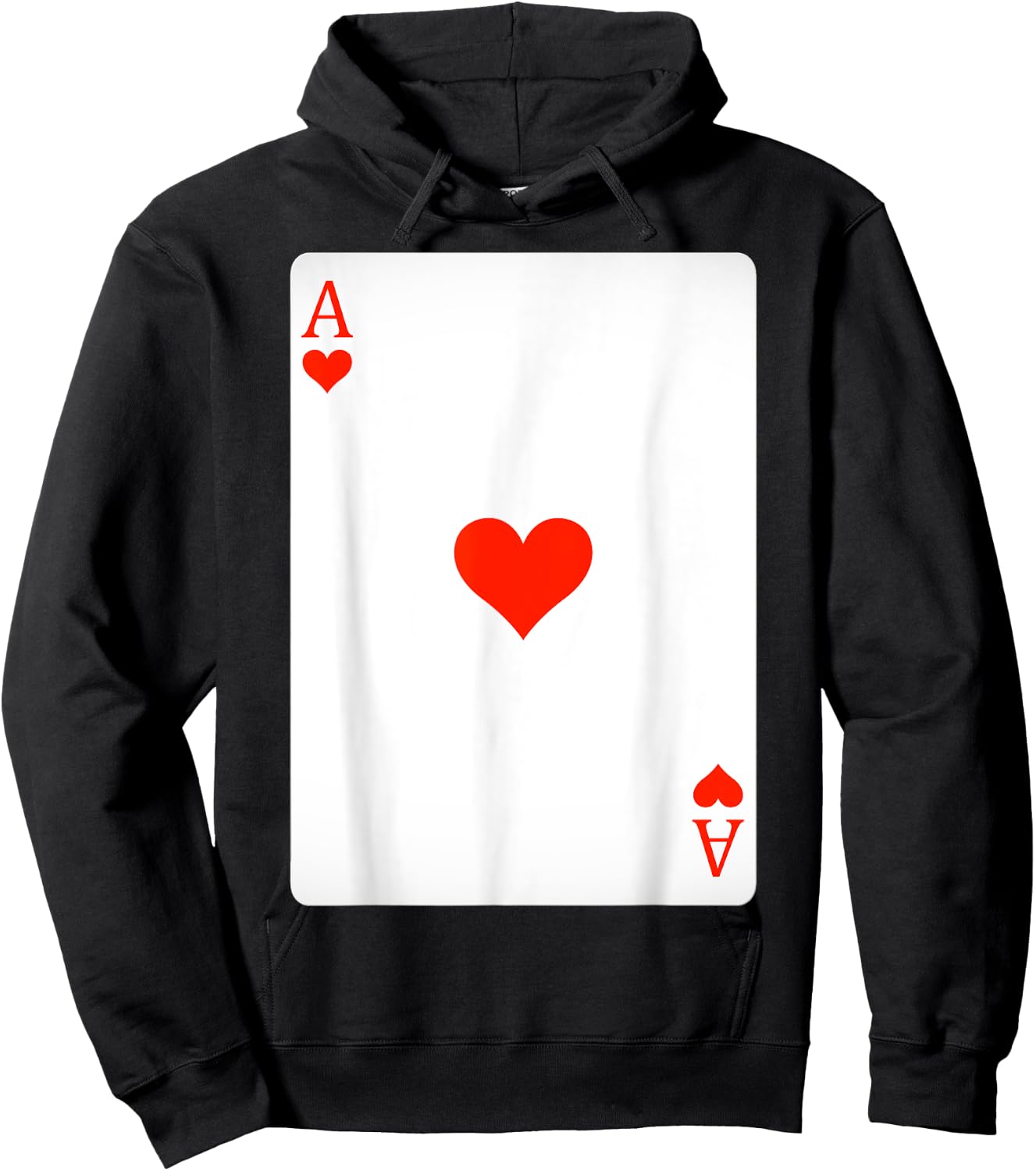 Ace of Hearts Playing Cards Shirt Easy Halloween Costume Hoodie - Hoodie | Black