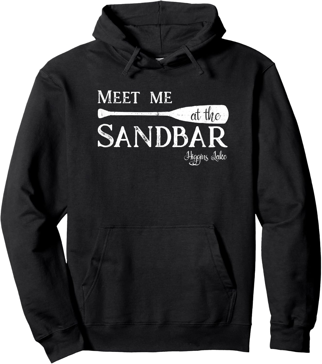 Higgins Lake, Meet me at the Sandbar Michigan Vacation Hoodie - Hoodie | Black