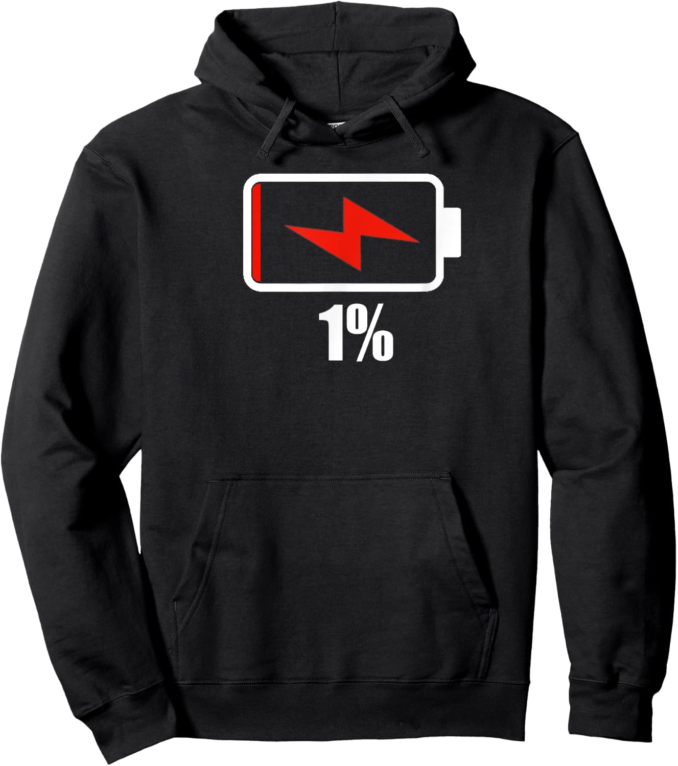 Battery 1% remaining Battery low battery low dead Hoodie - Hoodie | Black