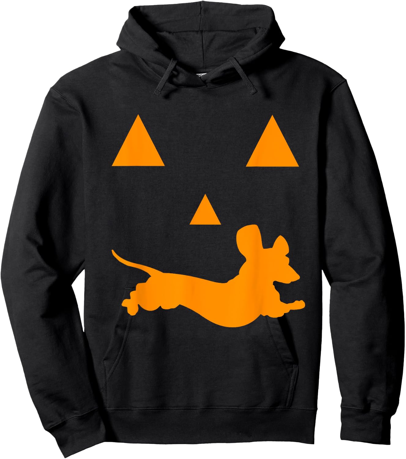 Halloween Pumpkin Dachshund Jack-o-lantern Costume Hoodie - Hoodie | Black