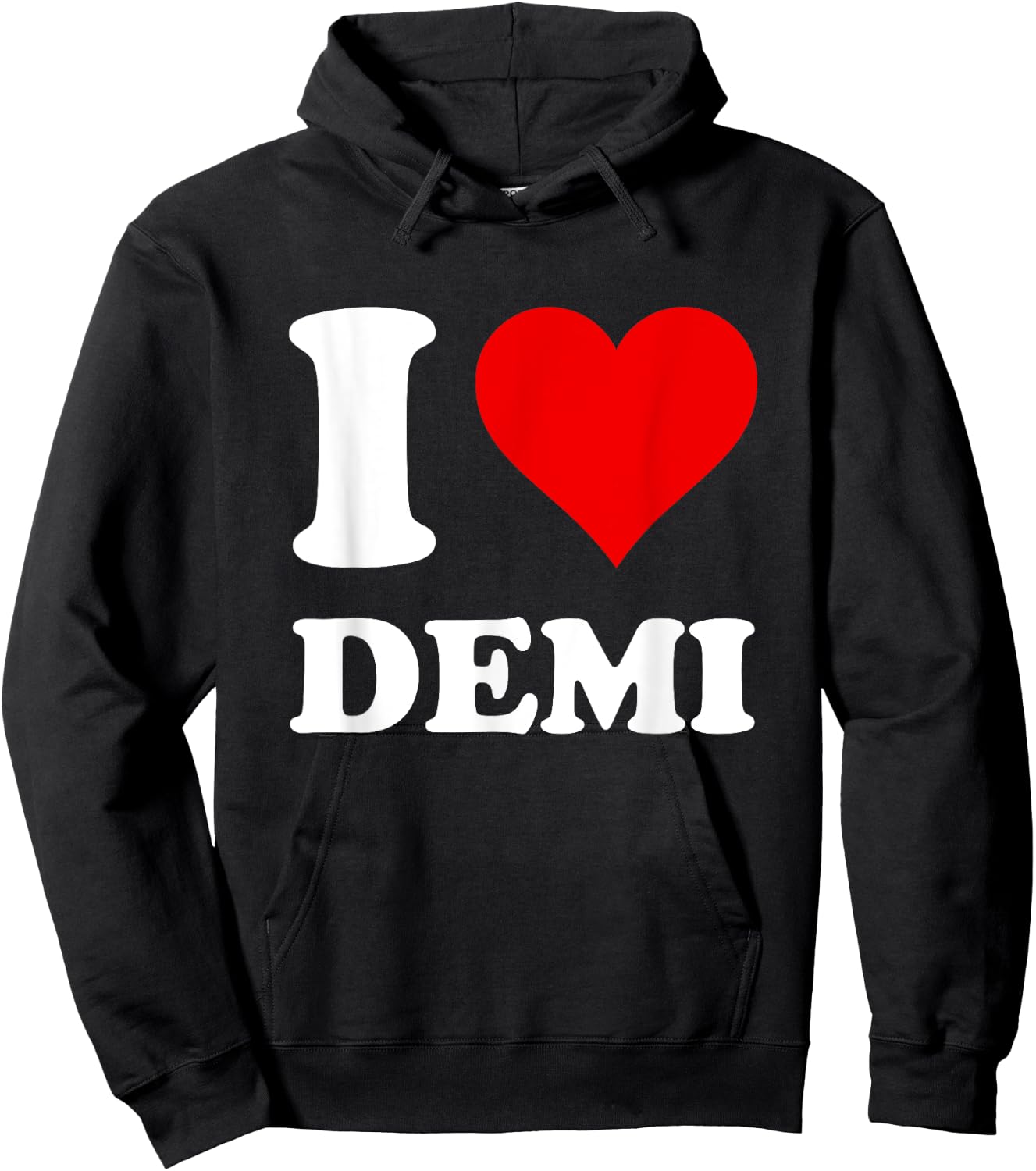 Red Heart I Love Demi Hoodie - Hoodie | Black
