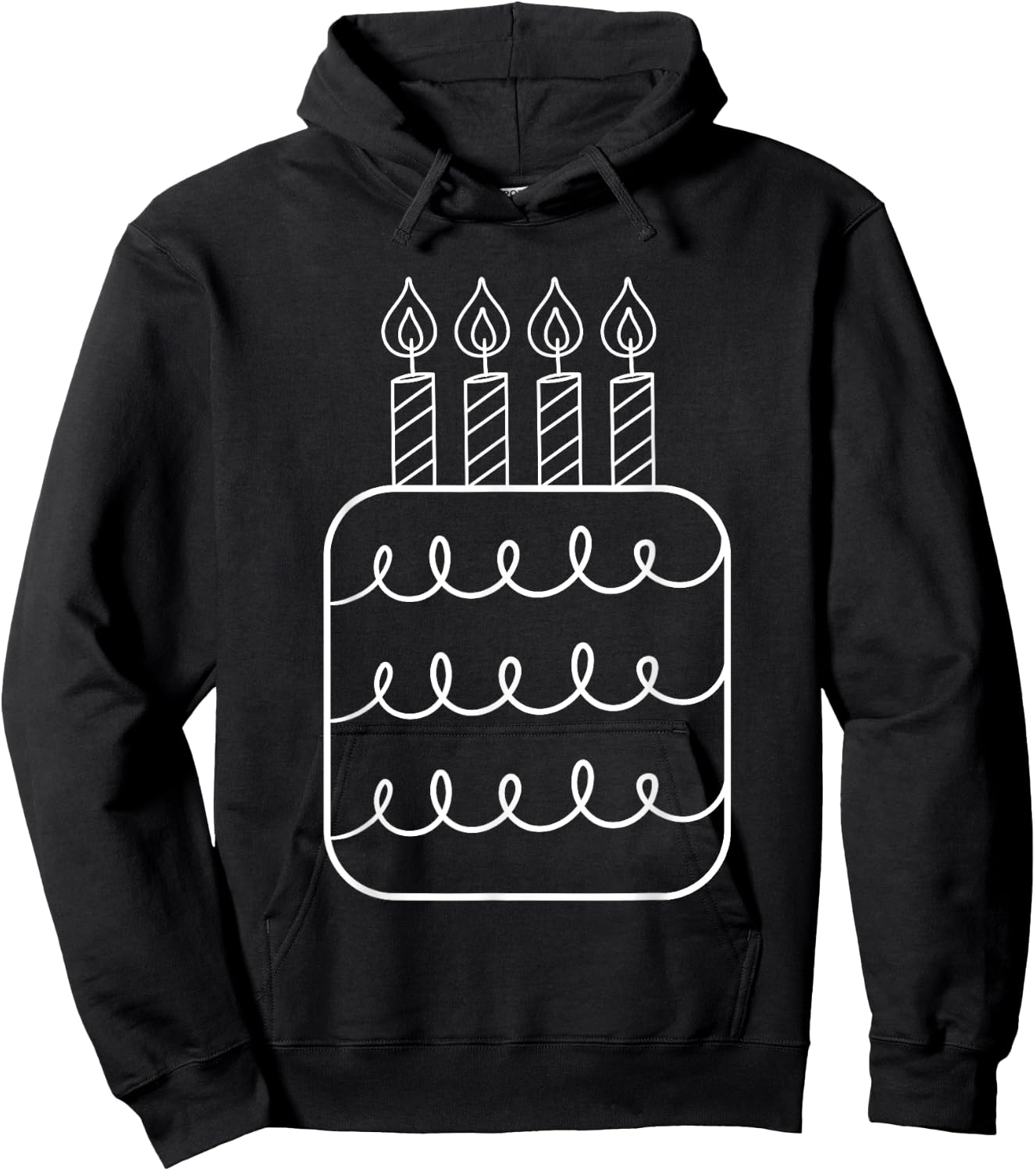 Kids 4th Birthday Cake with Candles Toddler Hoodie - Hoodie | Black