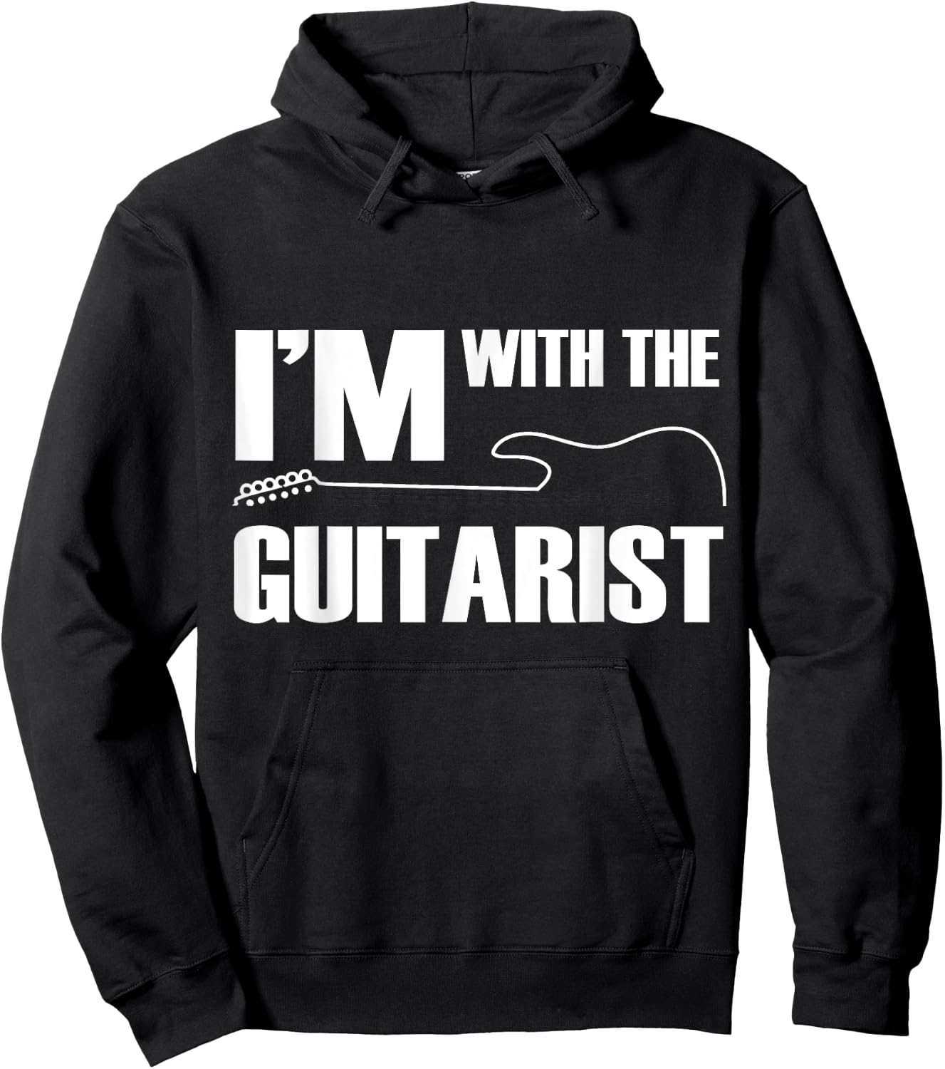 I'm With The Guitarist Funny Guitar Player Wife Girlfriend Hoodie - Hoodie | Black