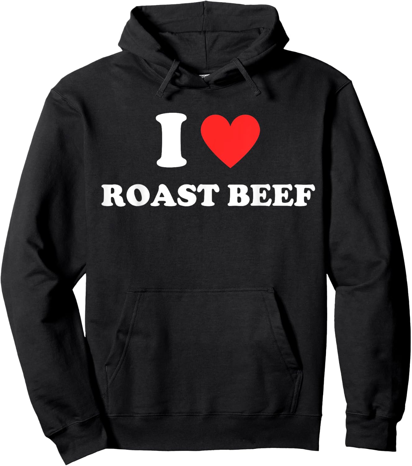 I Love Roast Beef - Red Heart Love Beef Burger Beef Lovers Hoodie - Hoodie | Black