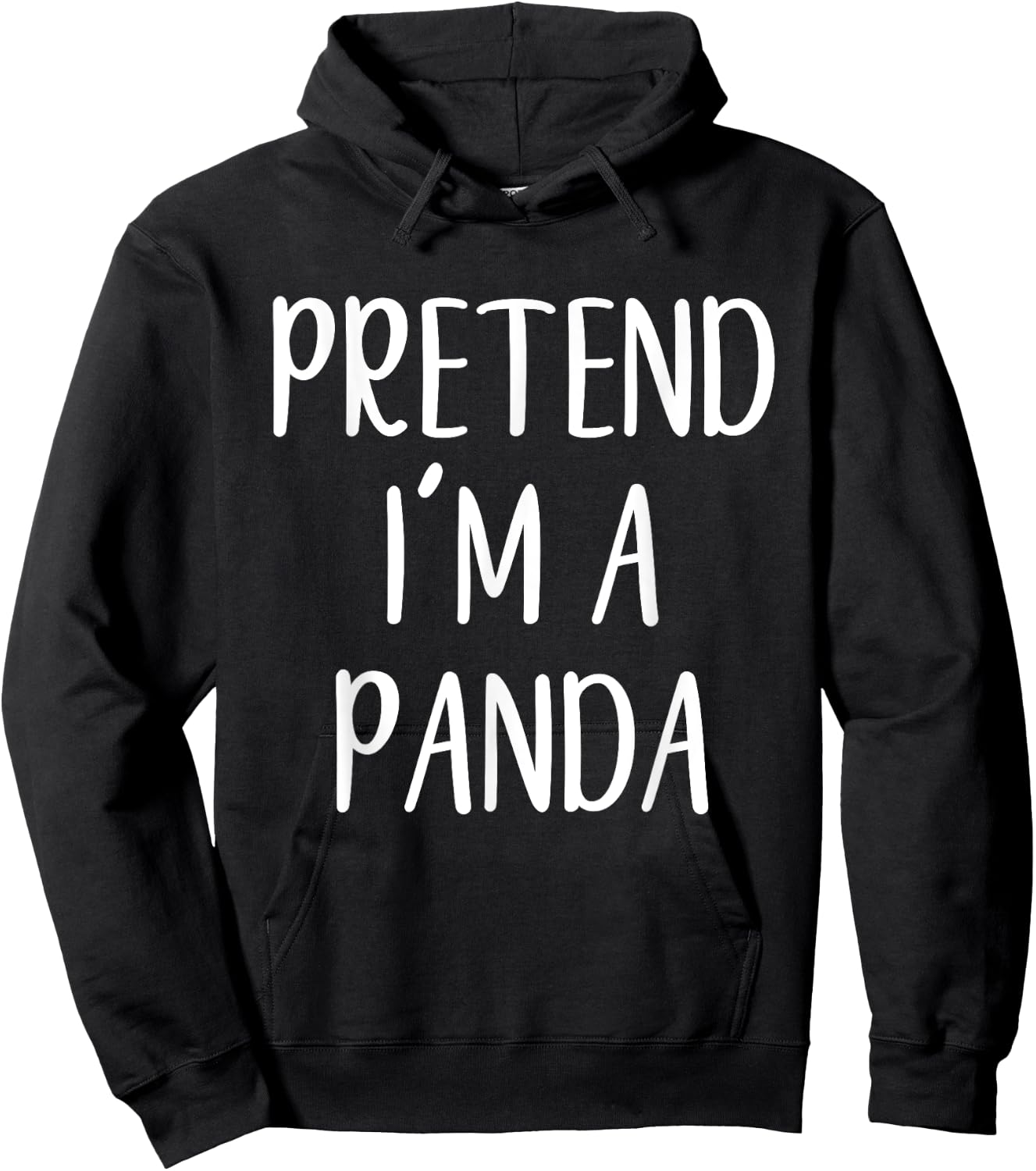 Pretend I'm A Panda Costume Halloween Simple Funny Hoodie - Hoodie | Black