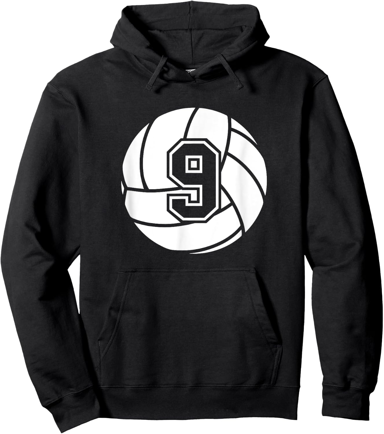 Volleyball Player #9 Volleyball Mom Dad Jersey Number 9 Hoodie - Hoodie | Black