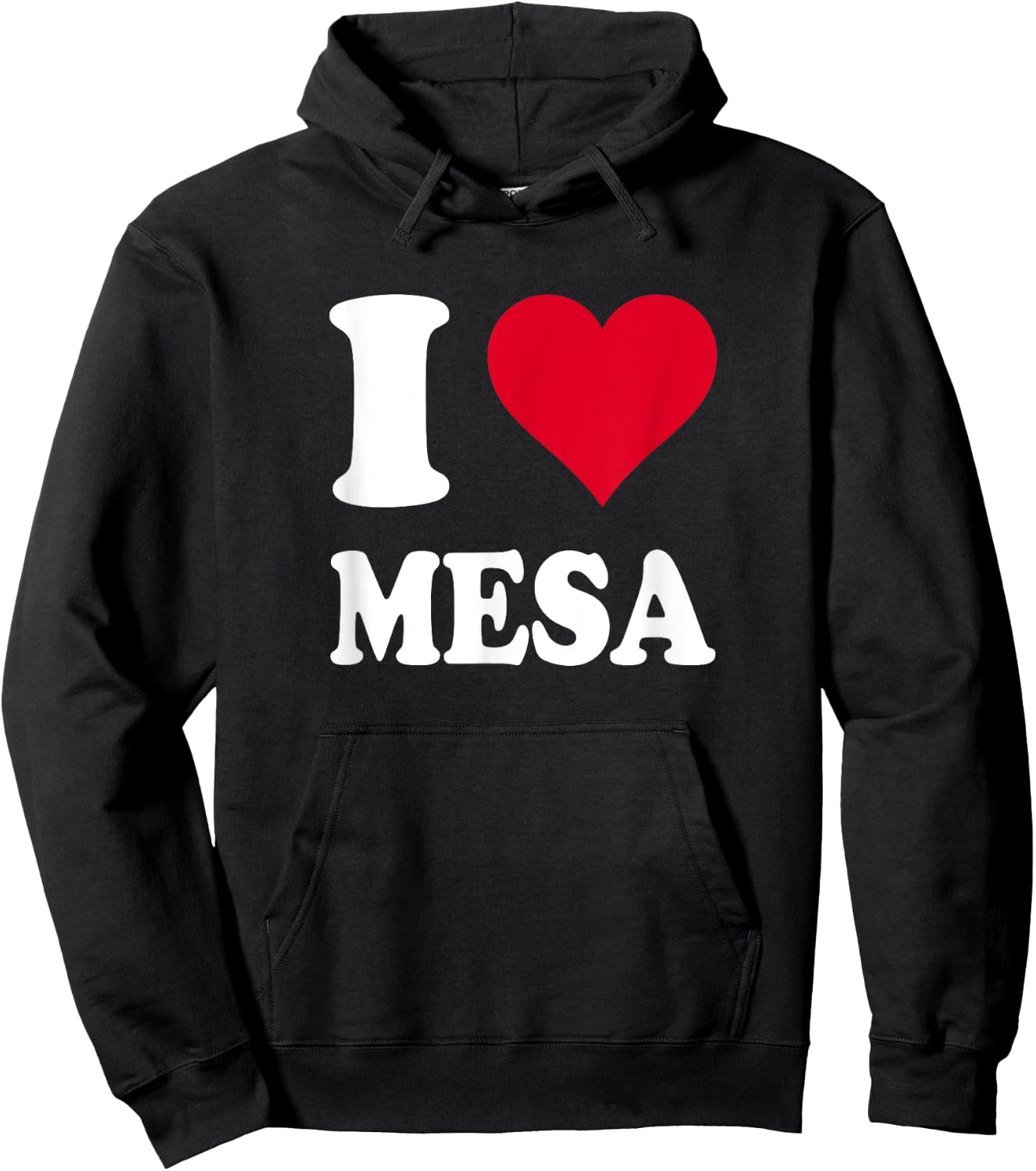 Red Heart I Love Mesa Hoodie - Hoodie | Black
