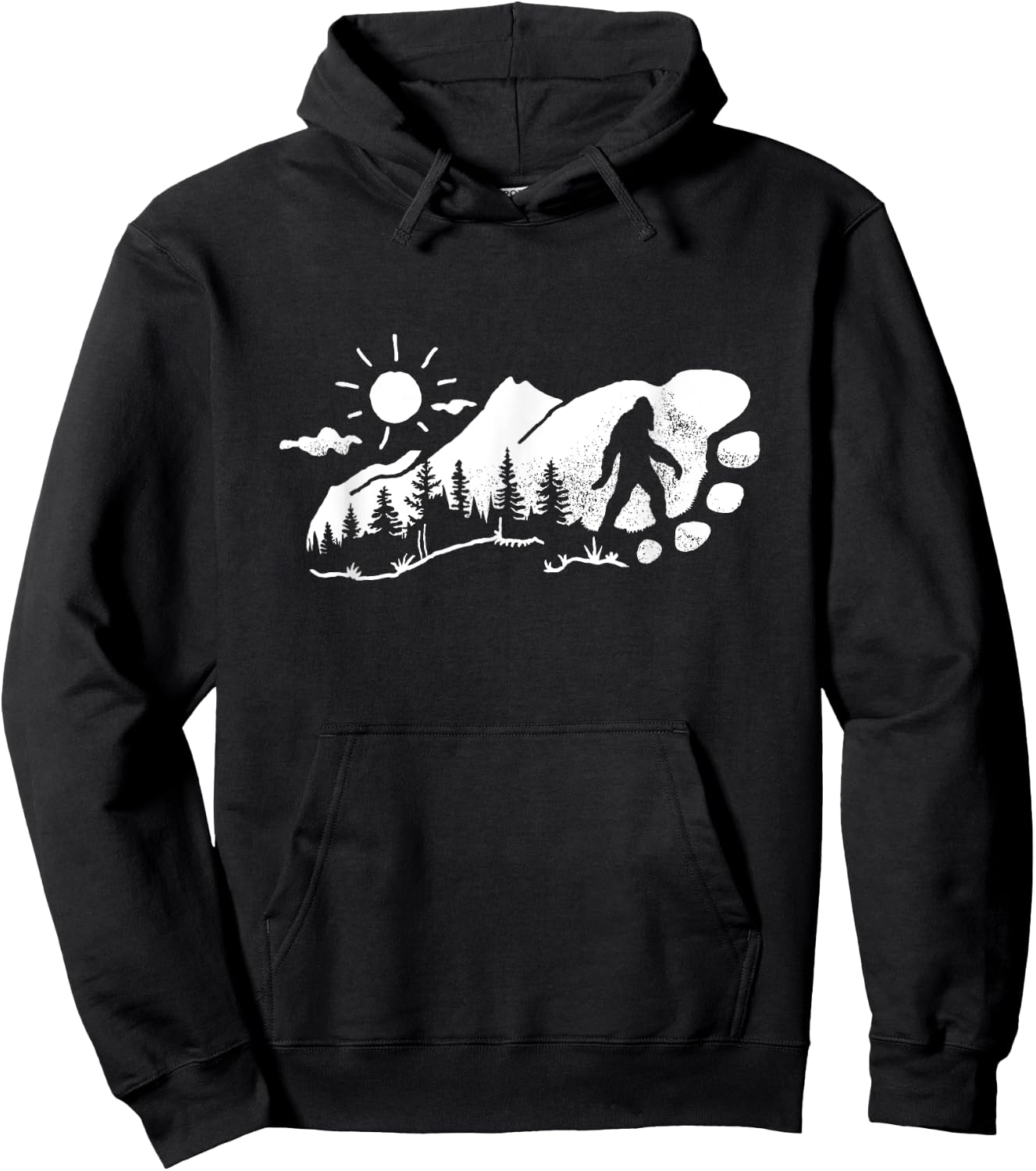 Bigfoot Footprint Graphic Hoodie - Hoodie | Black