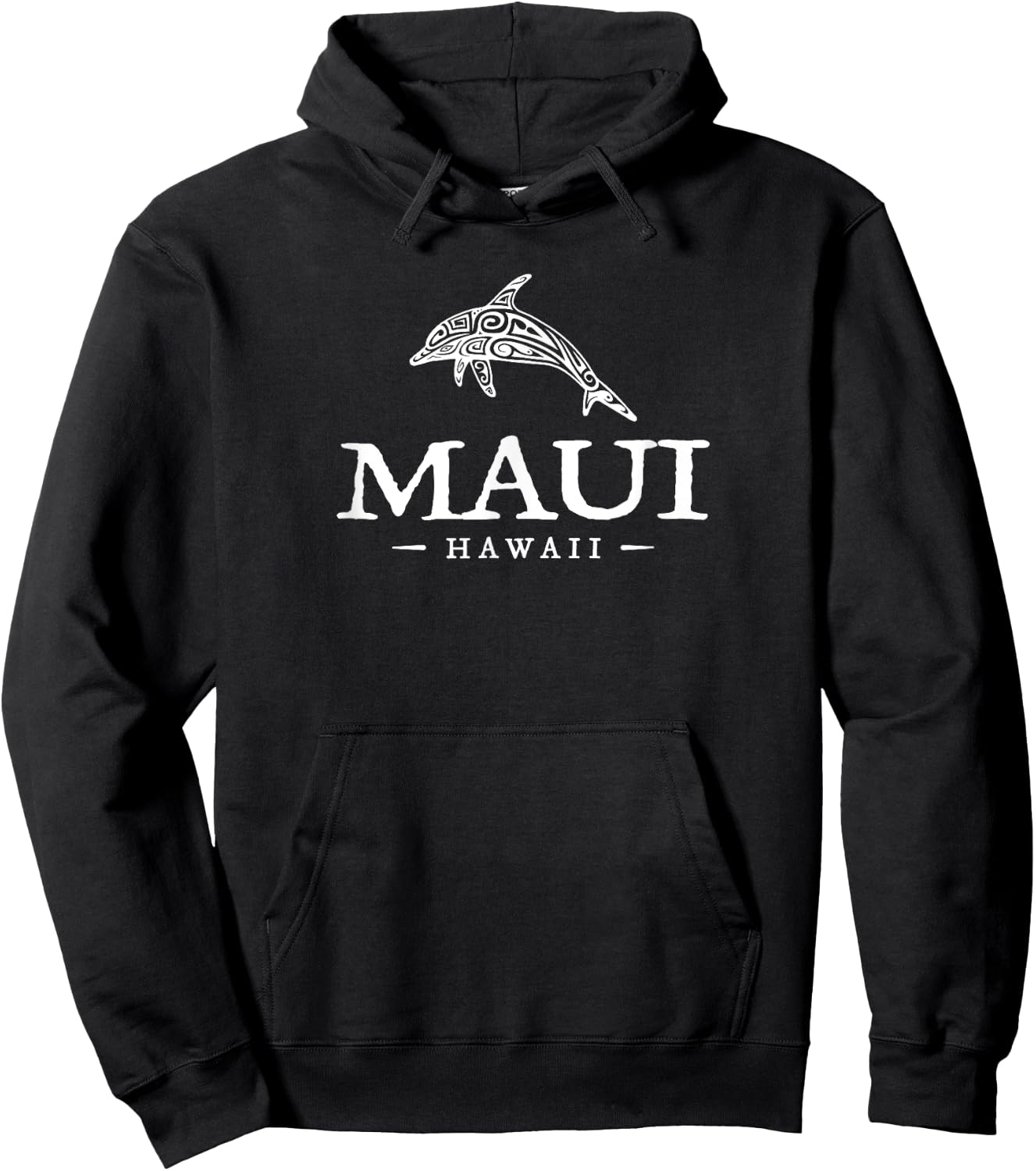 Maui Hawaii Dolphin Vacation Souvenir Boys Girls Hawaiian Hoodie - Hoodie | Black