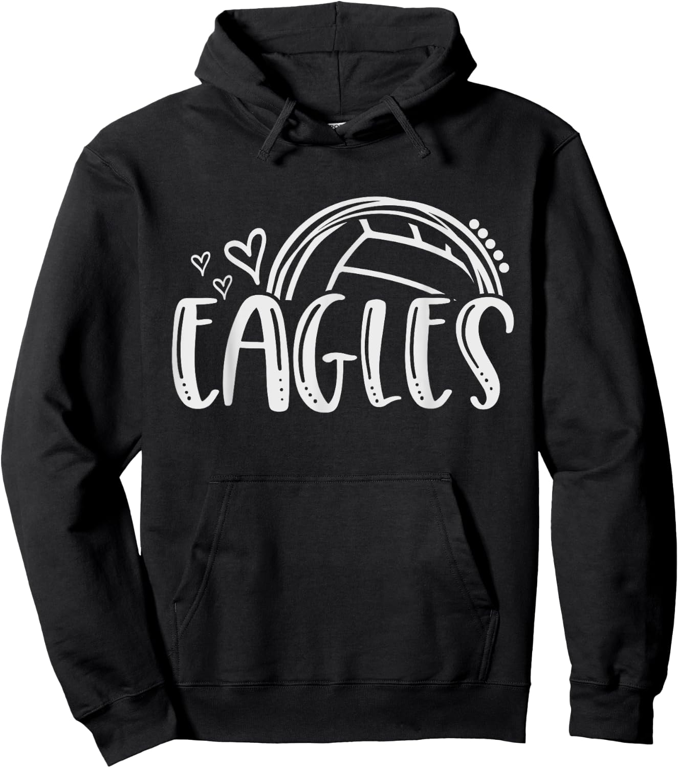 Volleyball Eagle School Sports Fan Team Spirit Hoodie - Hoodie | Black