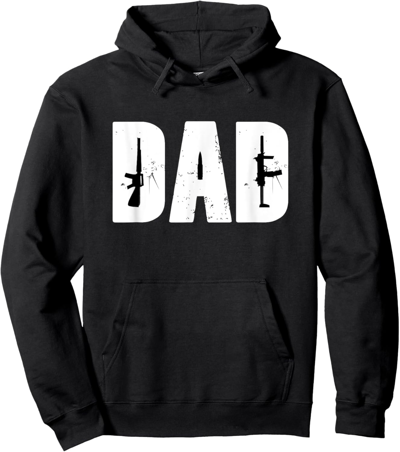 Funny Dad Gun Lover Gun Enthusiast Firearms Distressed Hoodie - Hoodie | Black