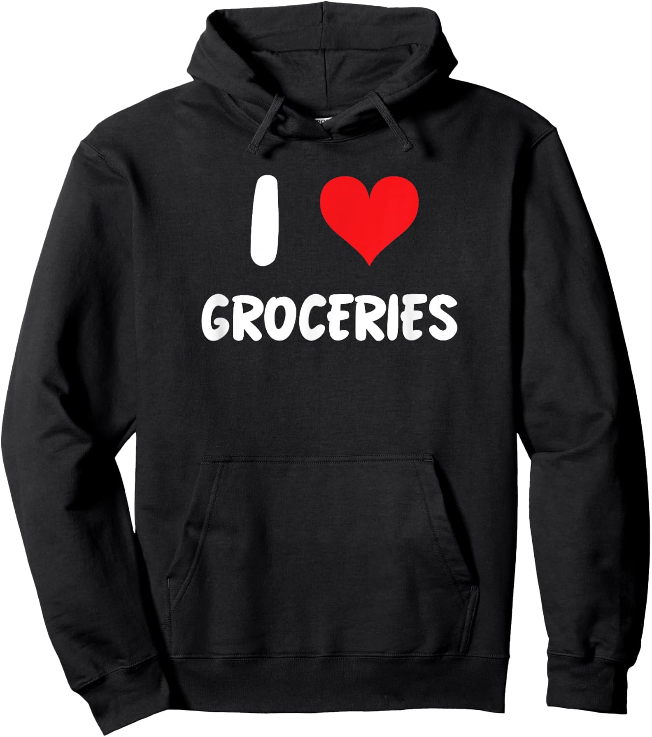 I Love Groceries - Heart Grocery Shopping Food Store Cashier Hoodie - Hoodie | Black