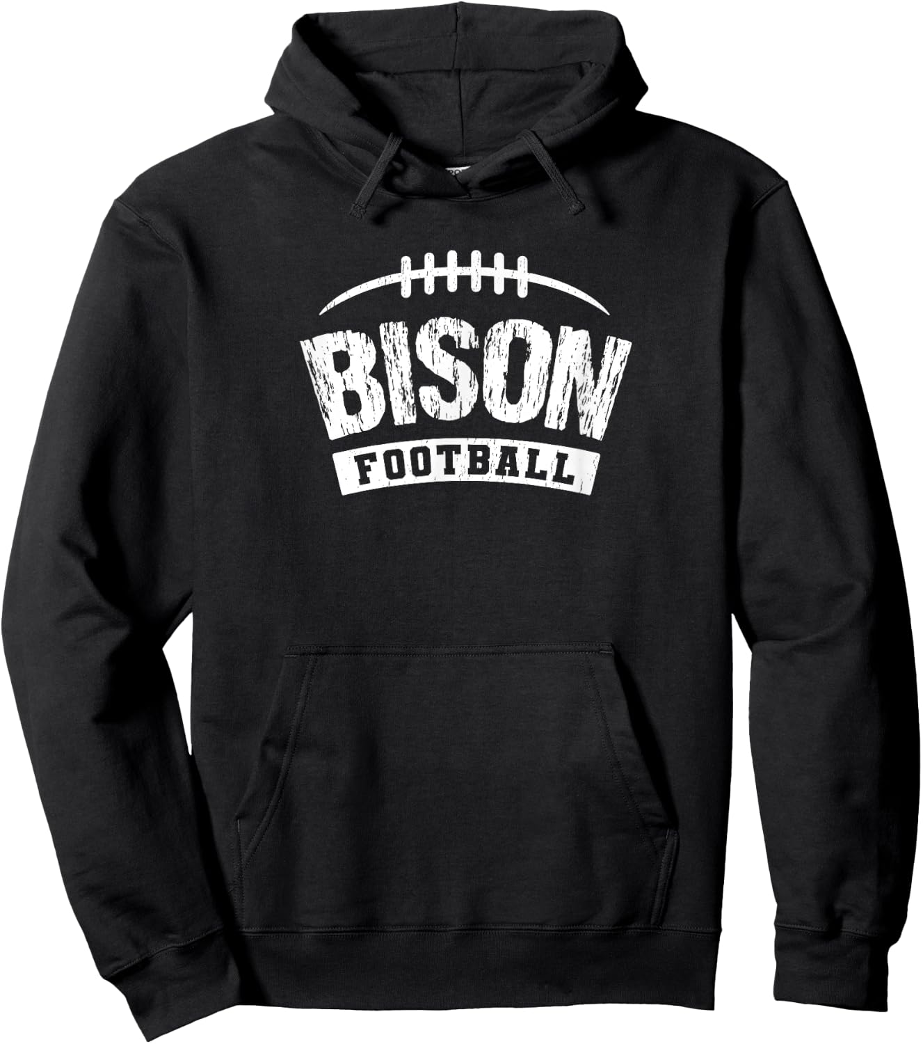 Bison Hazen Football Distressed HS Hoodie - Hoodie | Black
