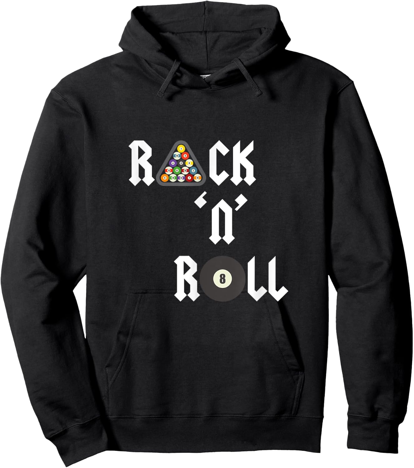 Rack 'N' Roll Fun Pool Table Pool Ball Hoodie - Hoodie | Black