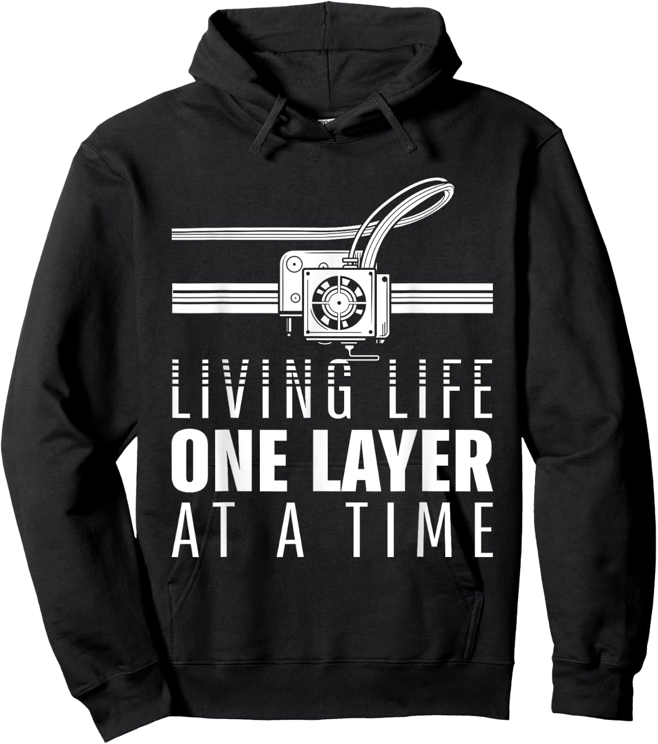 Funny 3D Print Printer Geeks Filament Printing Machine Lover Hoodie - Hoodie | Black