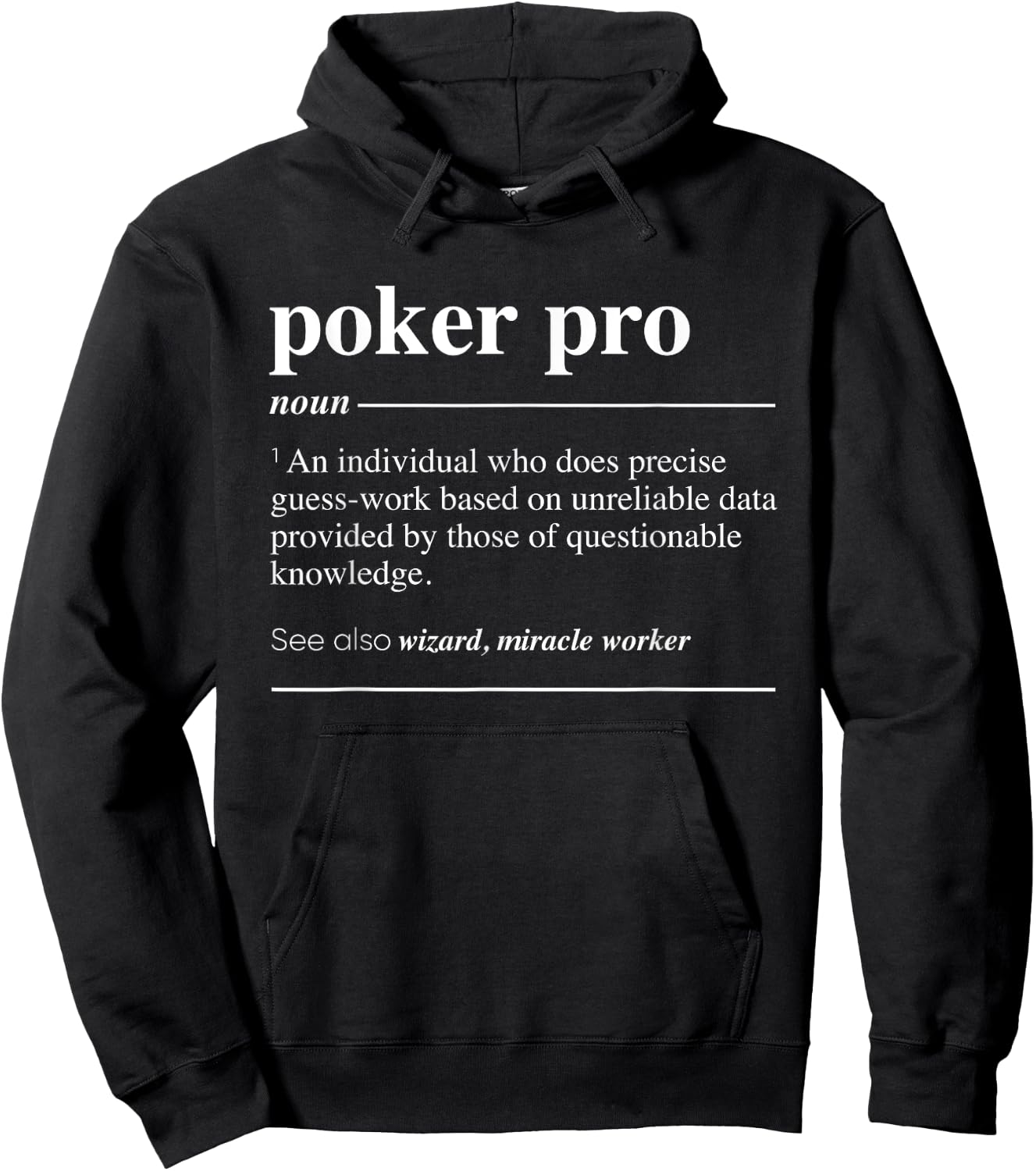 Poker Pro Definition Funny Noun Hoodie - Hoodie | Black