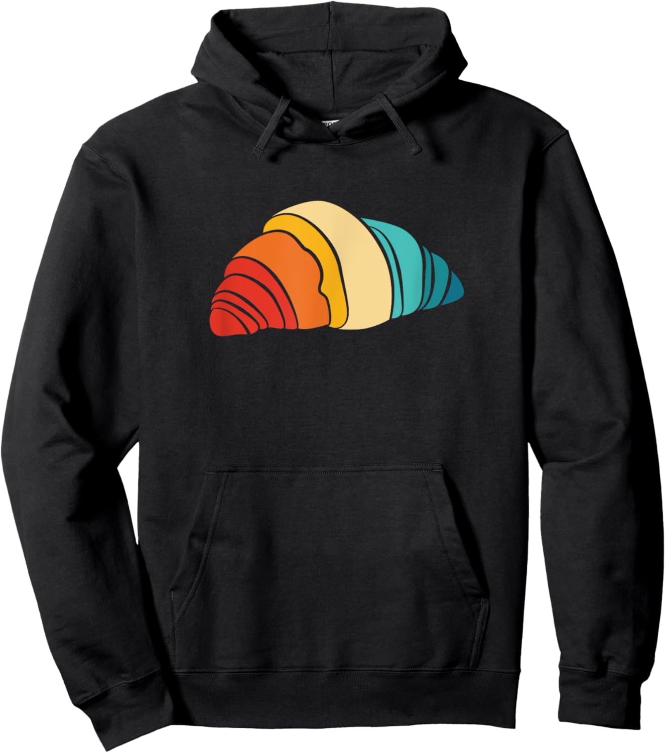 Retro French Bread Croissant For Croissant Lover Hoodie - Hoodie | Black