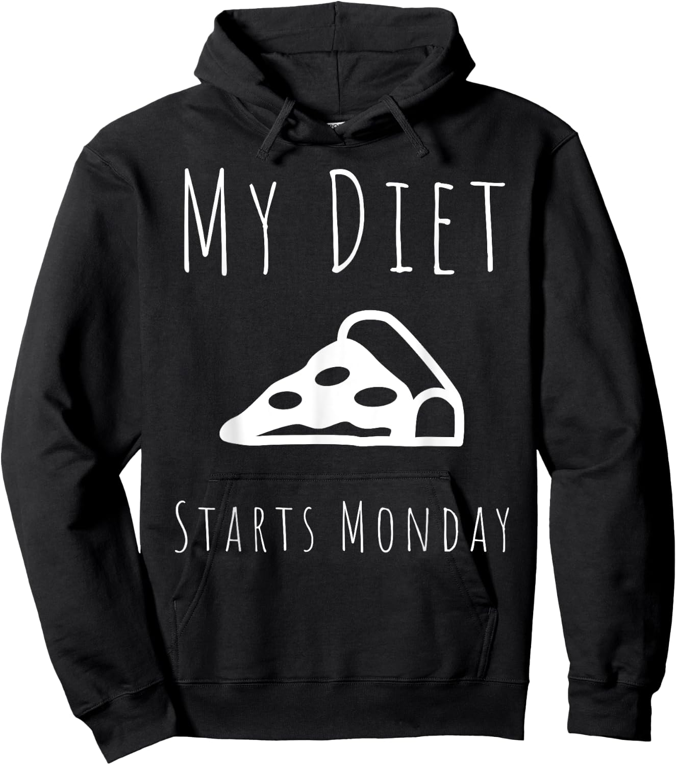 My Diet Starts Monday Funny Fitness Diet Hoodie - Hoodie | Black
