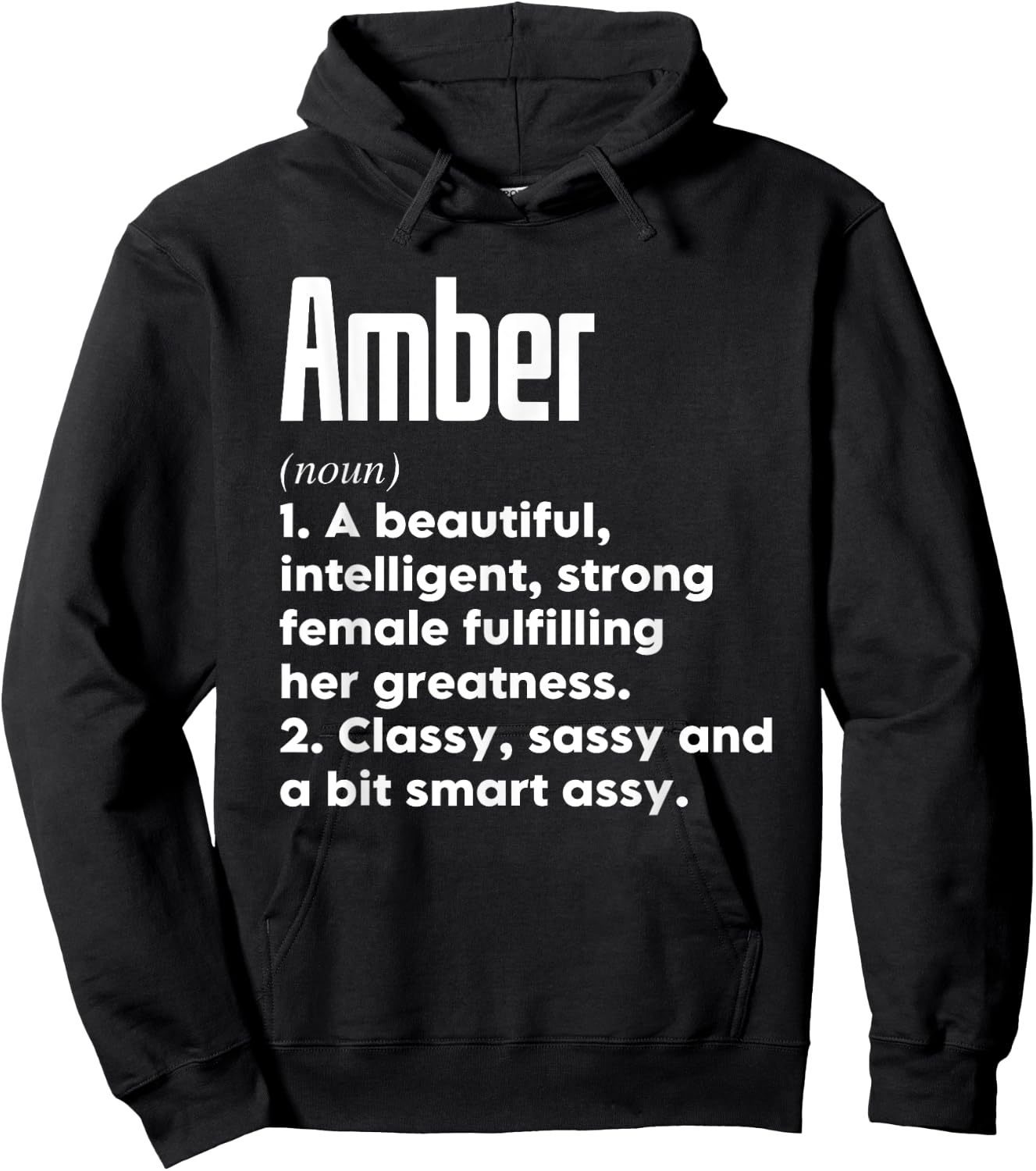 Amber Definition Funny Meaning Personalized Name Hoodie - Hoodie | Black