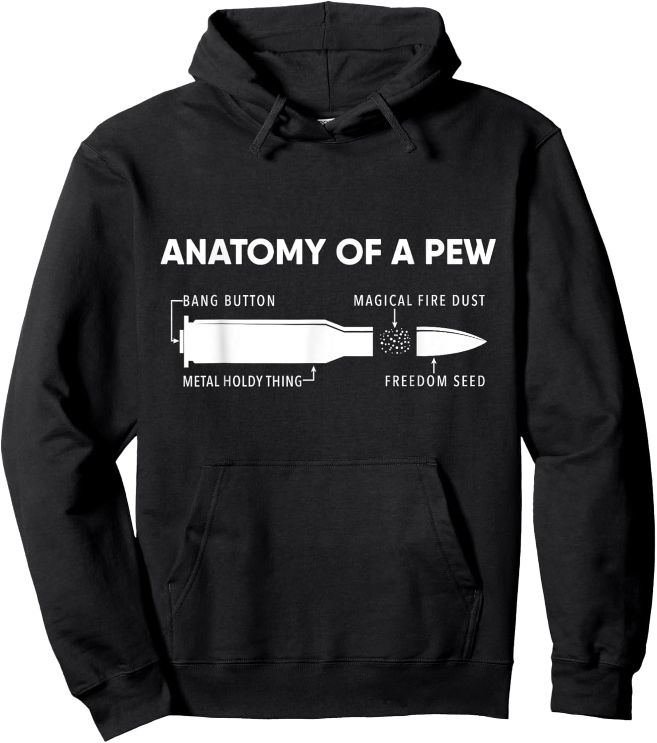 Anatomy Of A Pew Shirt Funny Bullet Graphic Gift Hoodie - Hoodie | Black