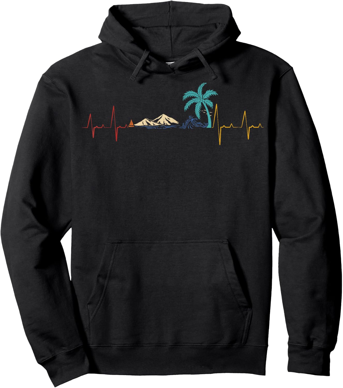 Life Is Really Good Beach Heartbeat Summer Beach Vacation Men Women Kids Hoodie - Hoodie | Black