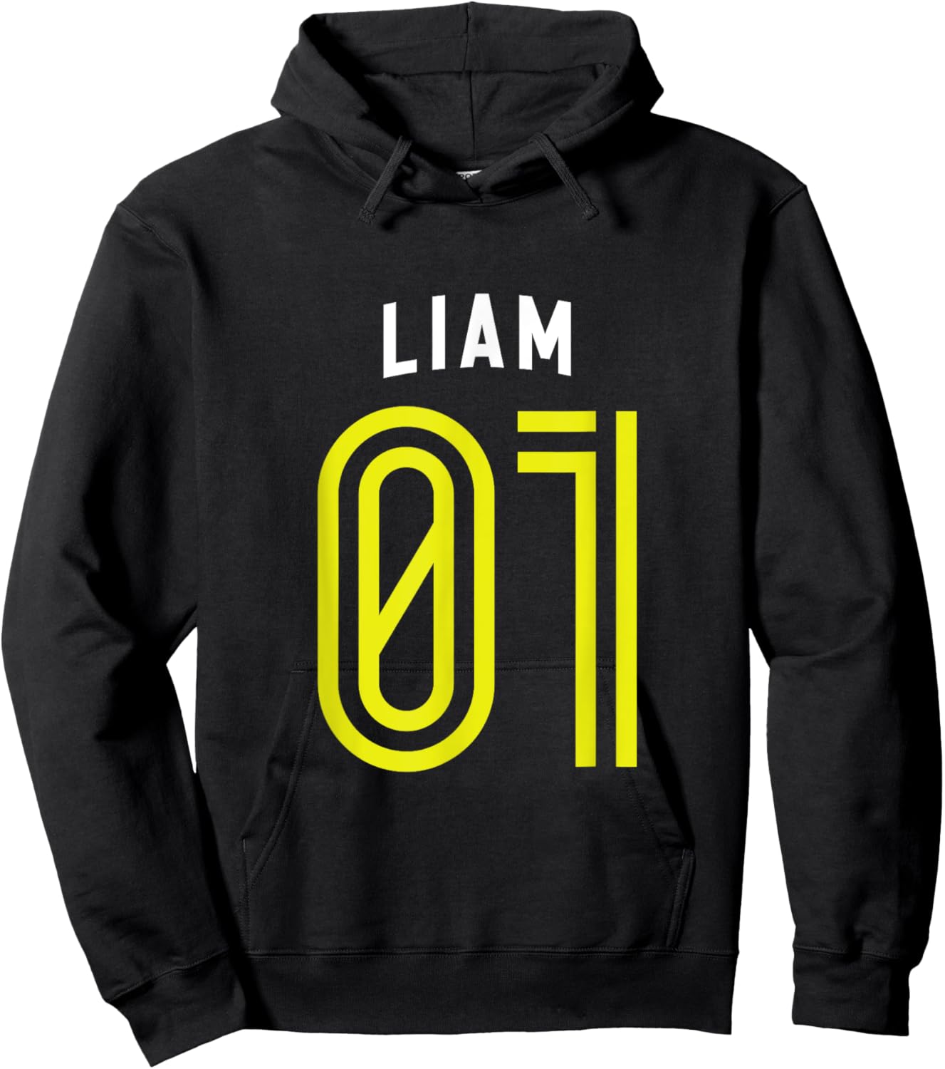LIAM 01 - Number One Team Sports Fan Varsity Style Hoodie - Hoodie | Black