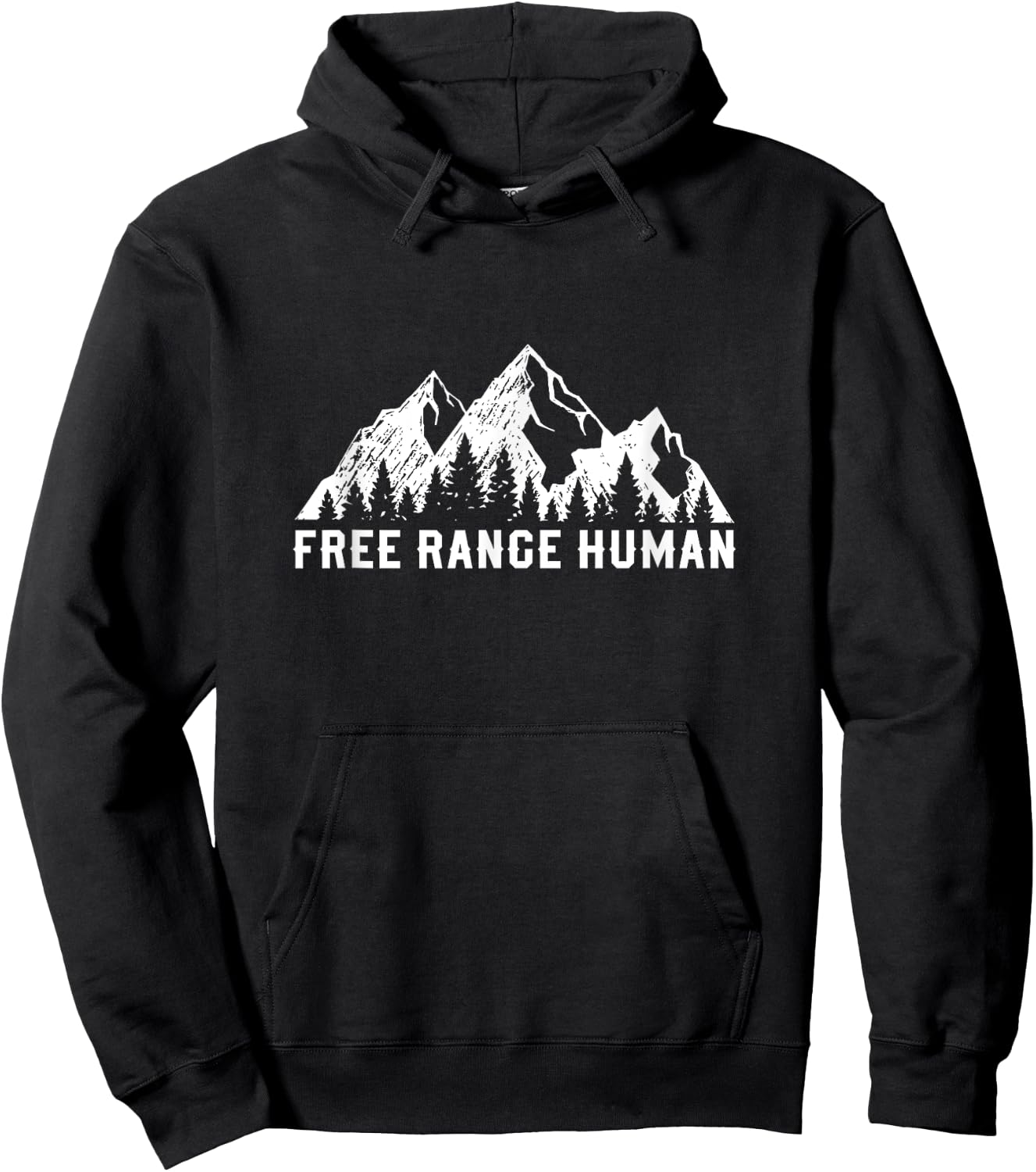 Free Range Human Road Trip Camping Hiking Outdoors Nature Hoodie - Hoodie | Black