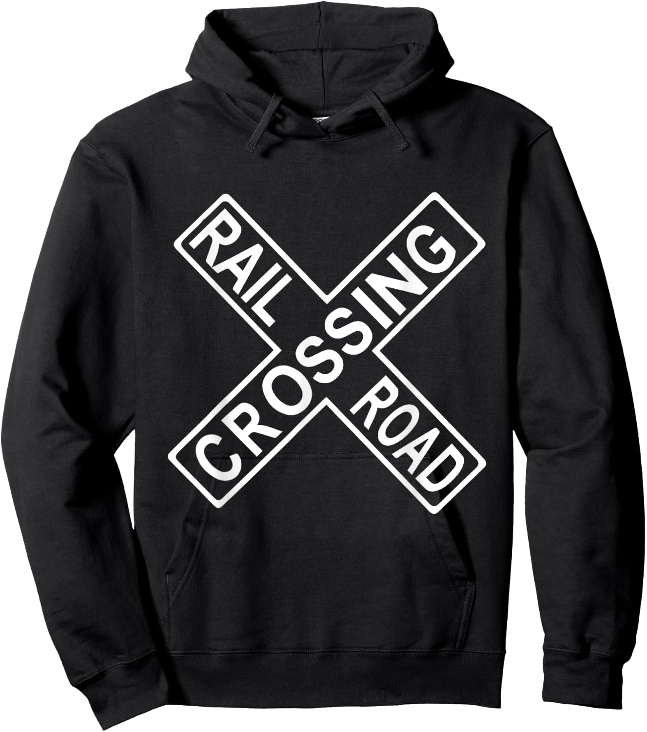 Railroad Rail Crossing Sign Attention Train Come Lights Hoodie - Hoodie | Black