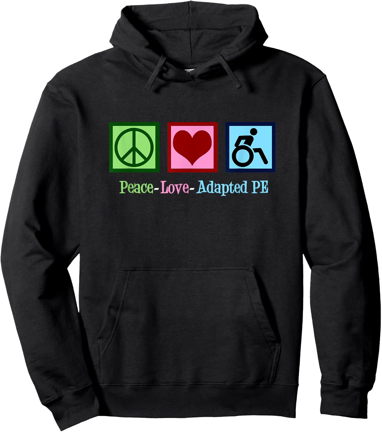 Peace Love Adapted PE Hoodie - Hoodie | Black