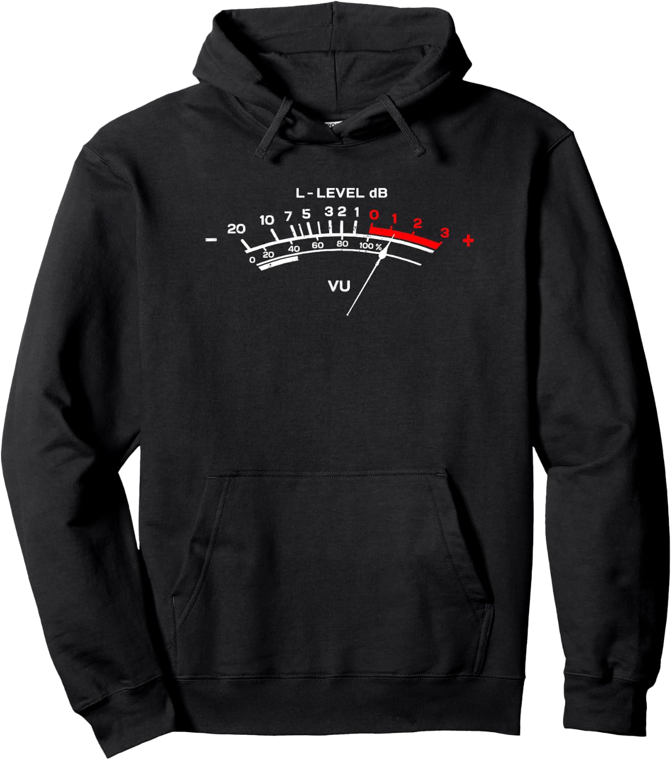 Retro VU Meter Vintage Hi-Fi Audio Stereo Music Sound Hoodie - Hoodie | Black