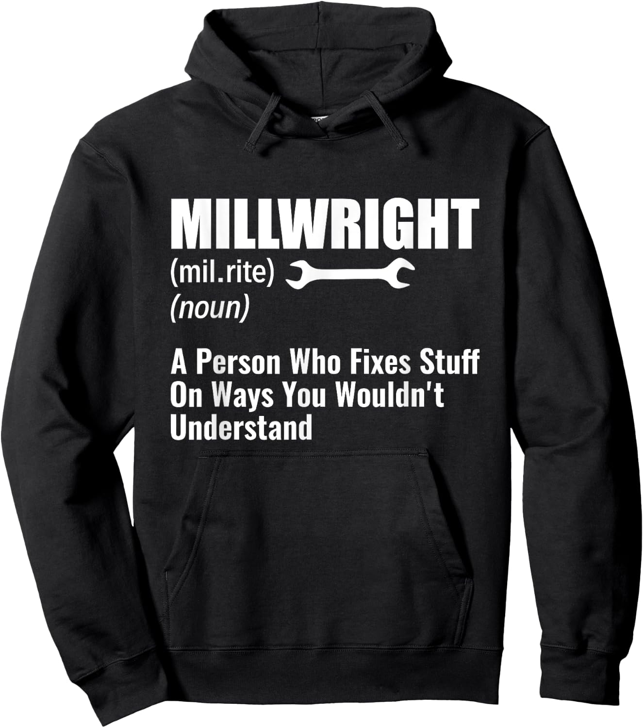 Millwright A Person Who Fixes Stuff Funny Millwright Hoodie - Hoodie | Black
